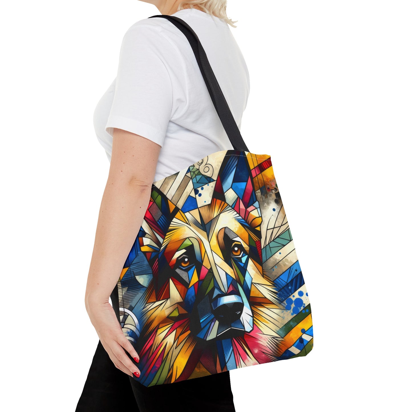 Cubist German Shepherd Tote Bag