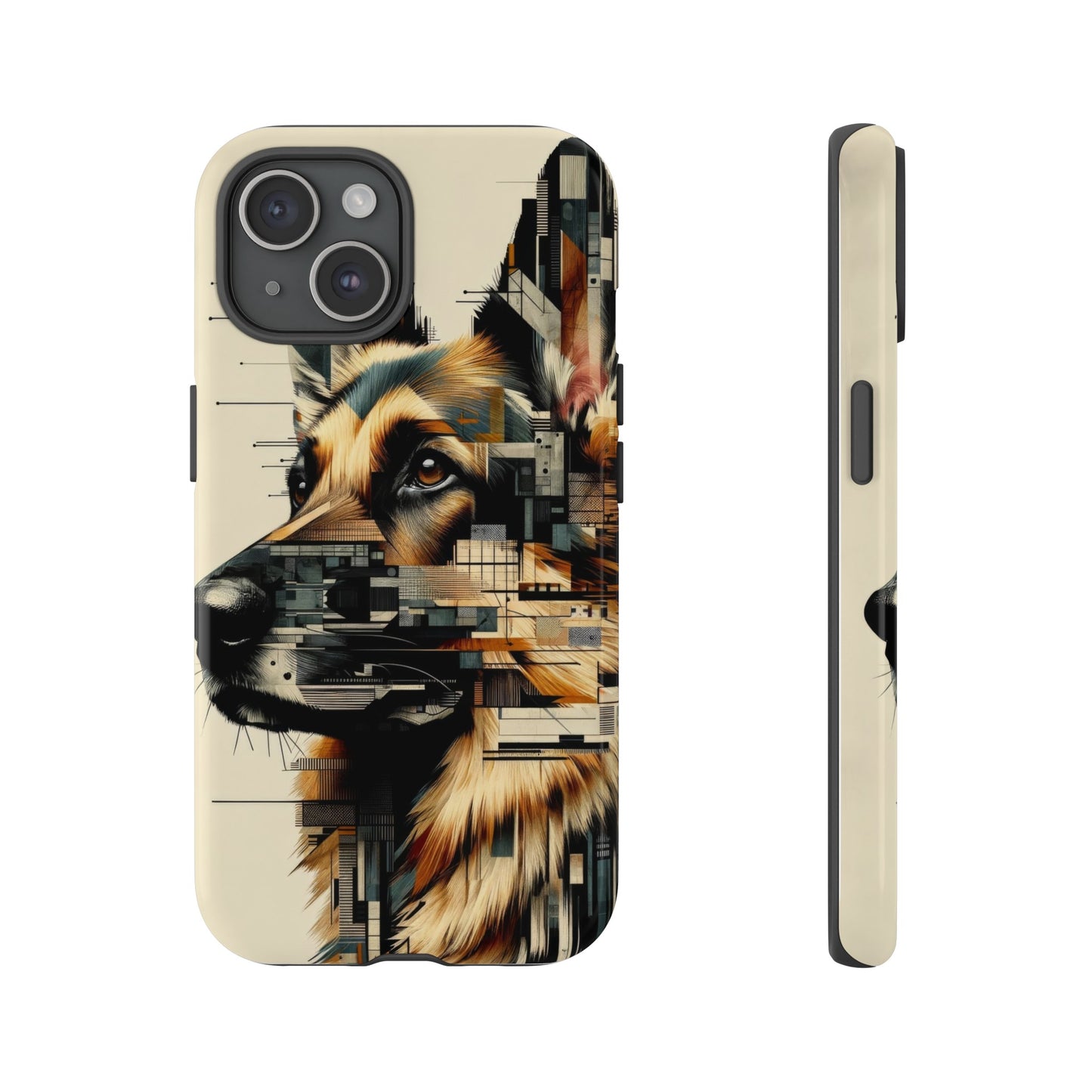 Constructivist and dadaist German Shepherd Phone Case