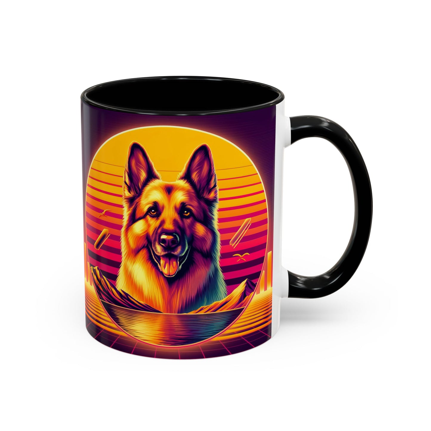 Vaporwave and golden hour German Shepherd Coffee Mug