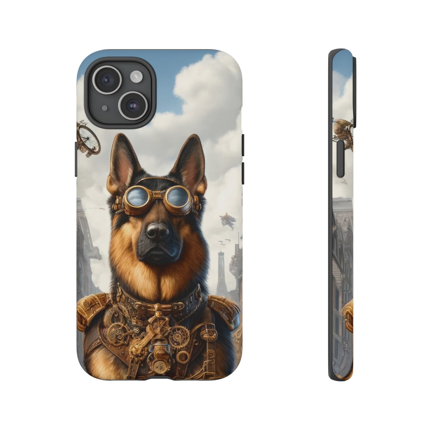 Realism and steampunk German Shepherd Phone Case