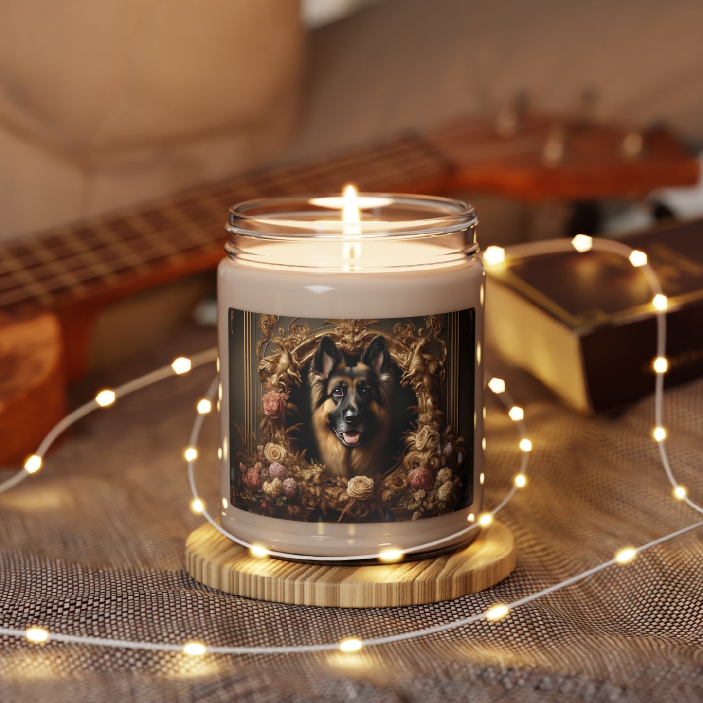 Baroque-inspired German Shepherd Scented Soy Candle, 9oz