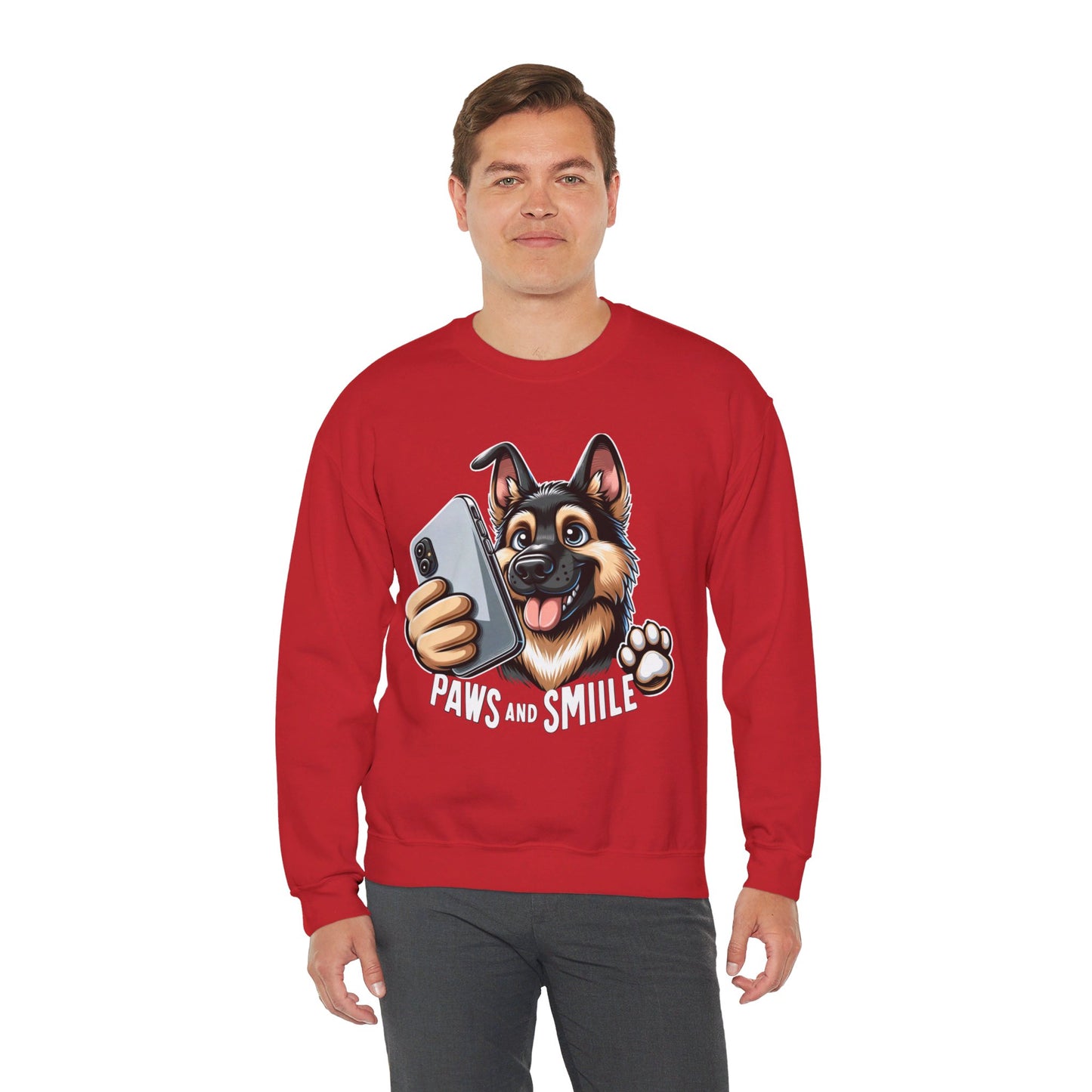 Paws and Smile Sweatshirt (10 colors) (German Shepherd)