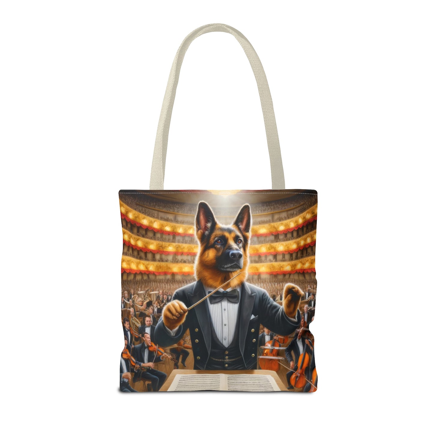 German Shepherd Conducting an Orchestra Tote Bag