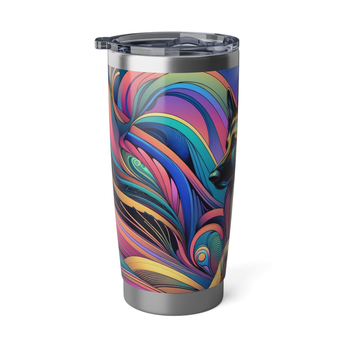 Art nouveau and vaporwave German Shepherd 20oz Tumbler