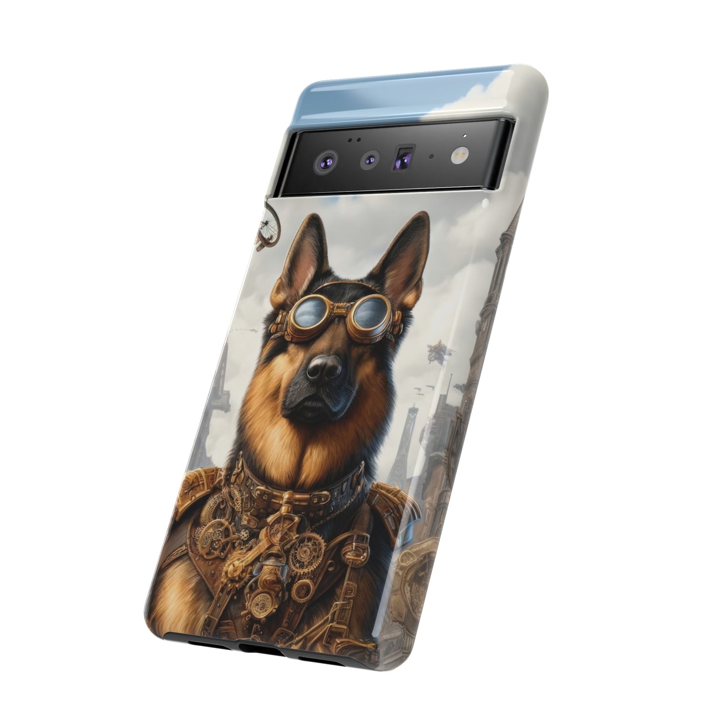 Realism and steampunk German Shepherd Phone Case