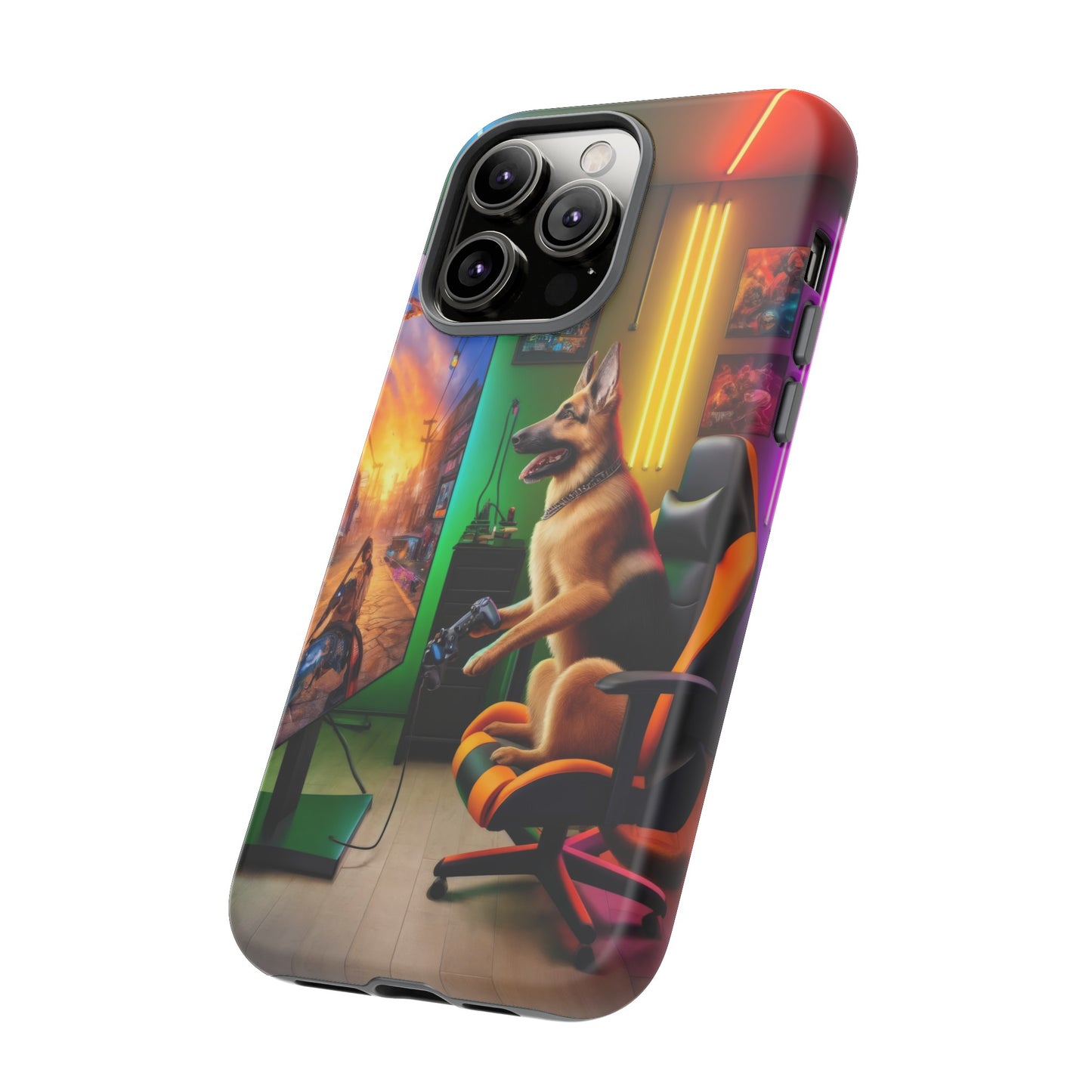 German Shepherd Playing Video Games Phone Case