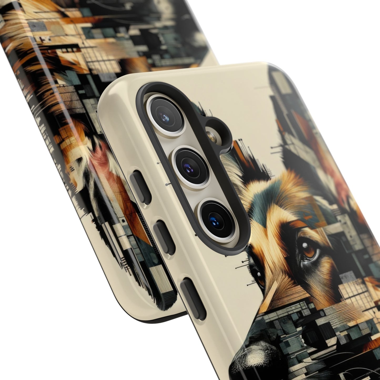 Constructivist and dadaist German Shepherd Phone Case