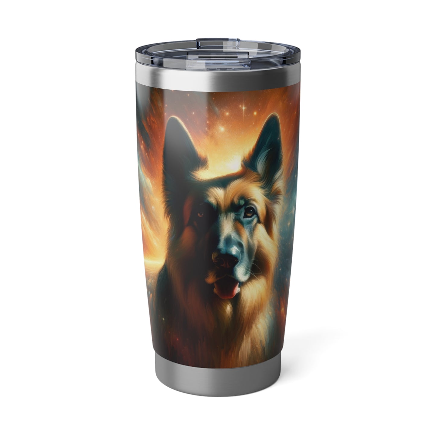 Sci-fi and stars-themed German Shepherd 20oz Tumbler
