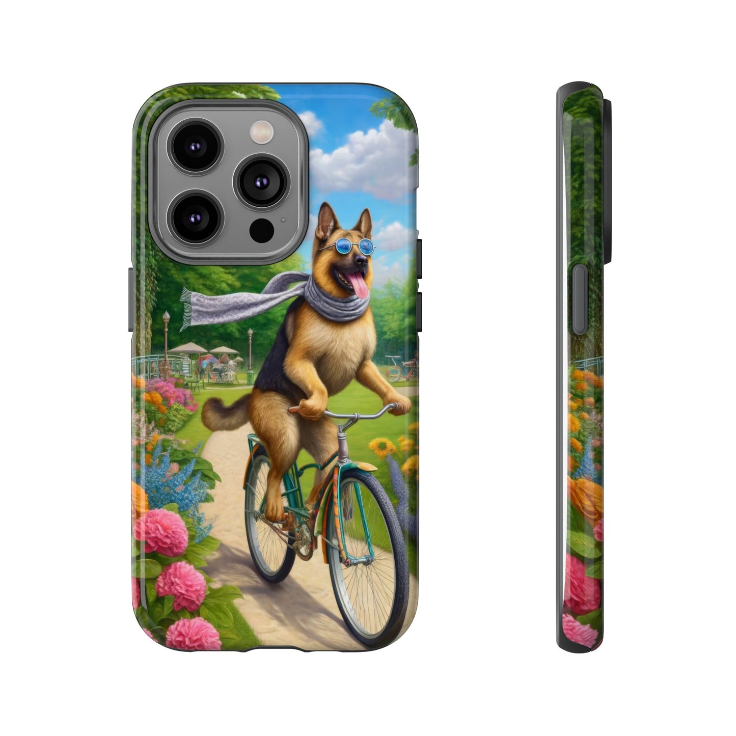 German Shepherd Riding a Bicycle Phone Case