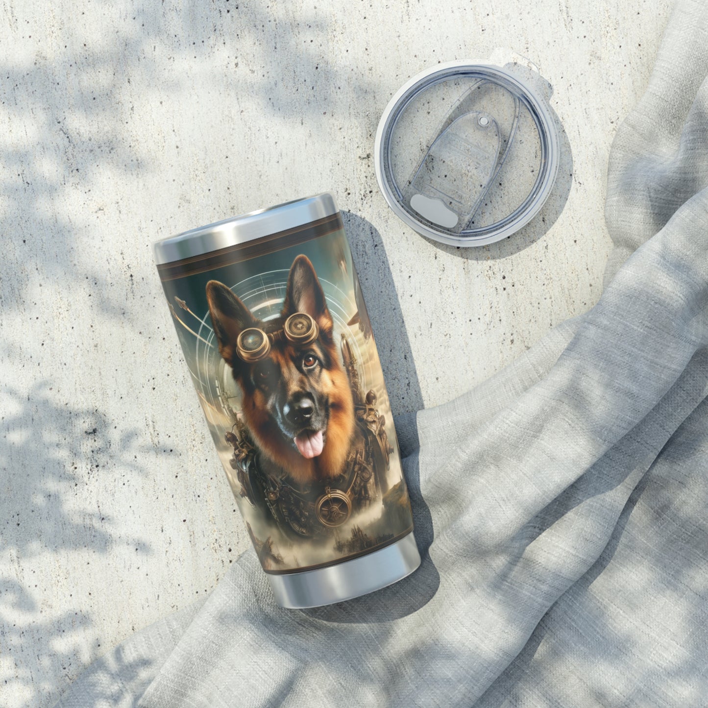 Steampunk Fantasy German Shepherd 20oz Tumbler