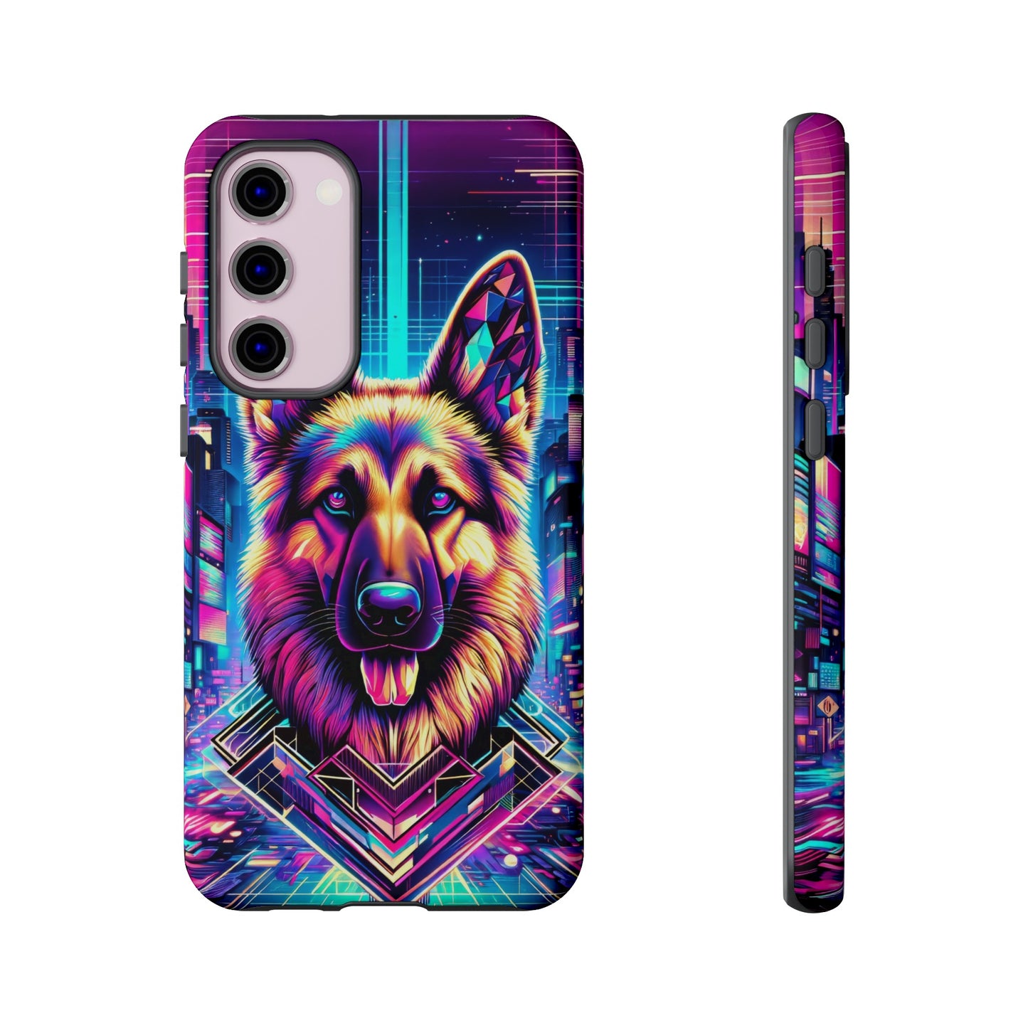 Glitch art German Shepherd Phone Case