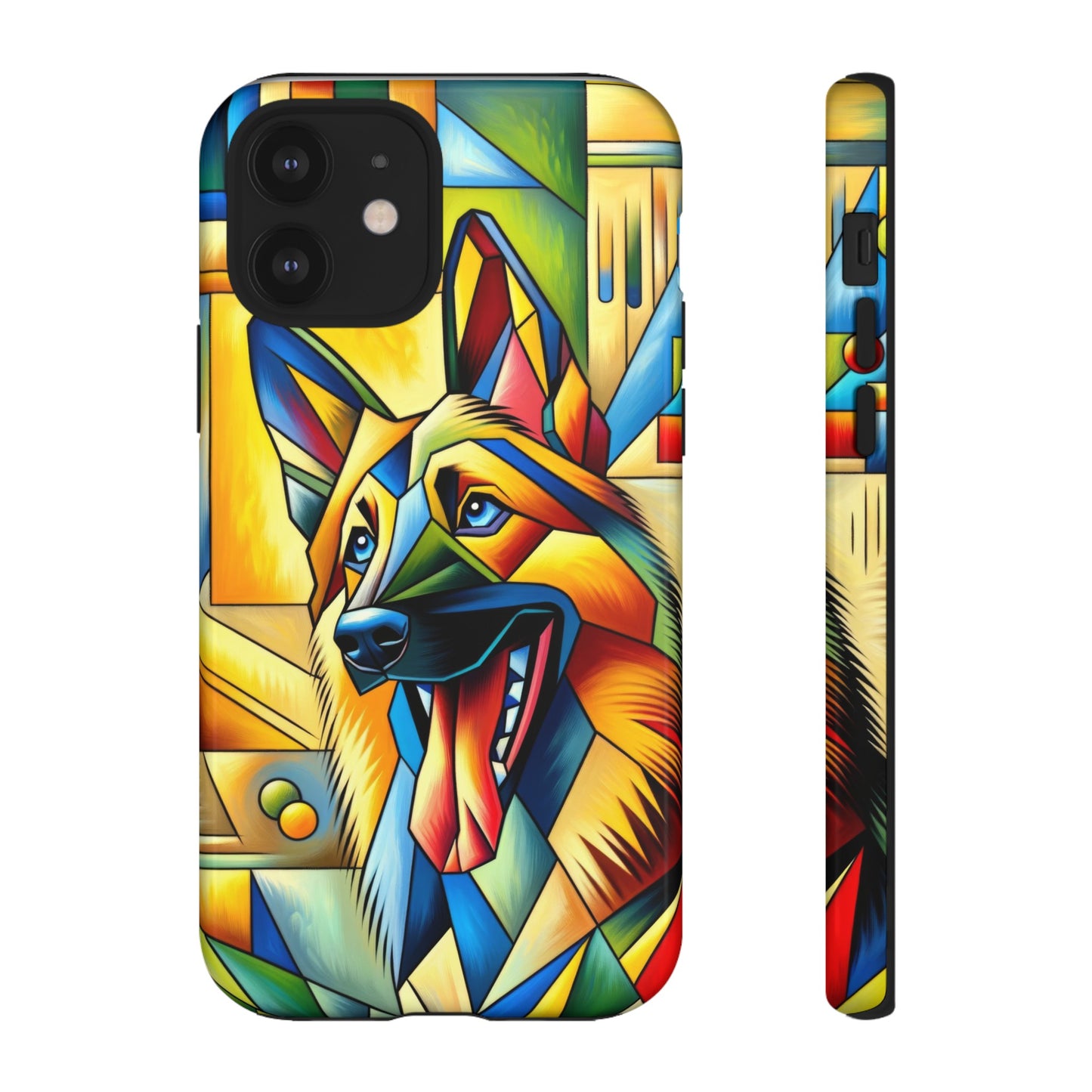 German Shepherd in Cubism Tough Phone Case