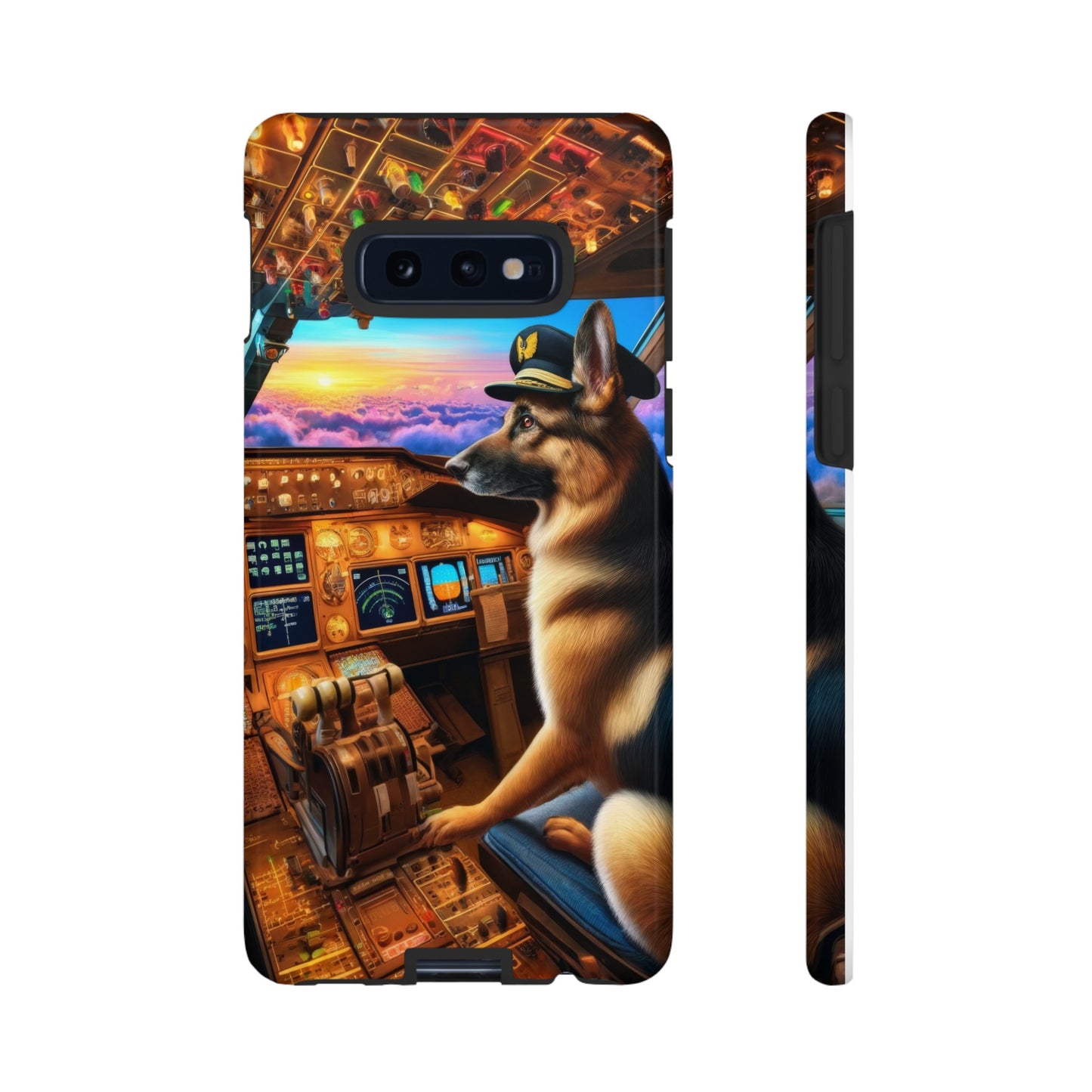 German Shepherd Flying an Airplane Phone Case