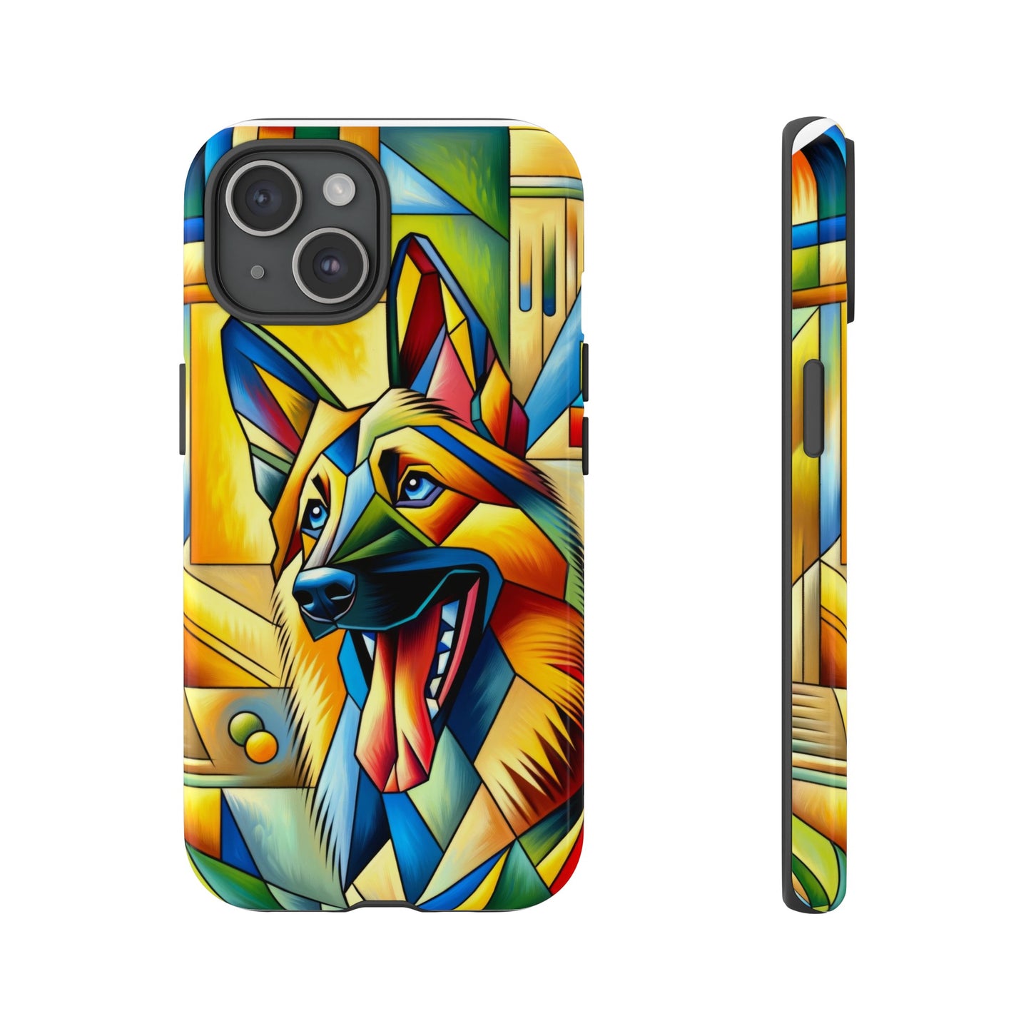 German Shepherd in Cubism Tough Phone Case