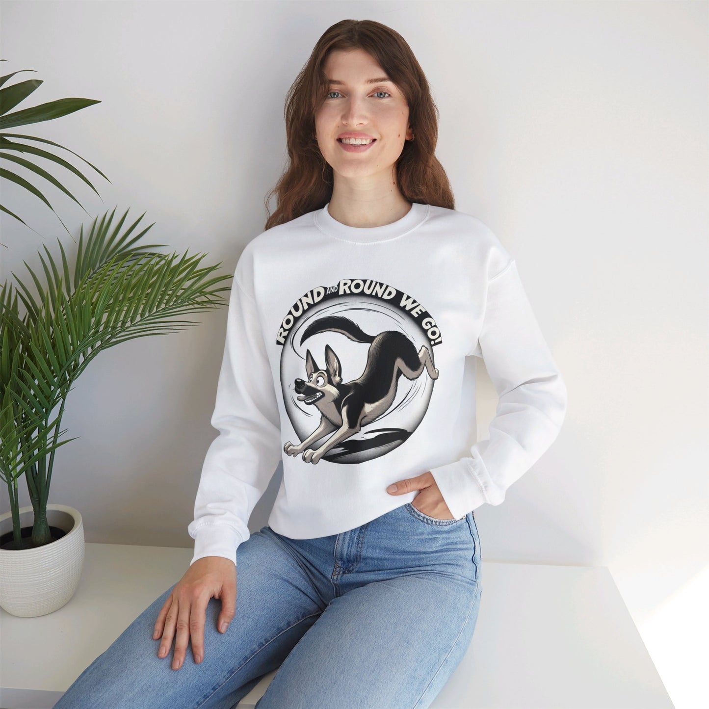 Round and Round We go! Sweatshirt (10 colors) (German Shepherd)