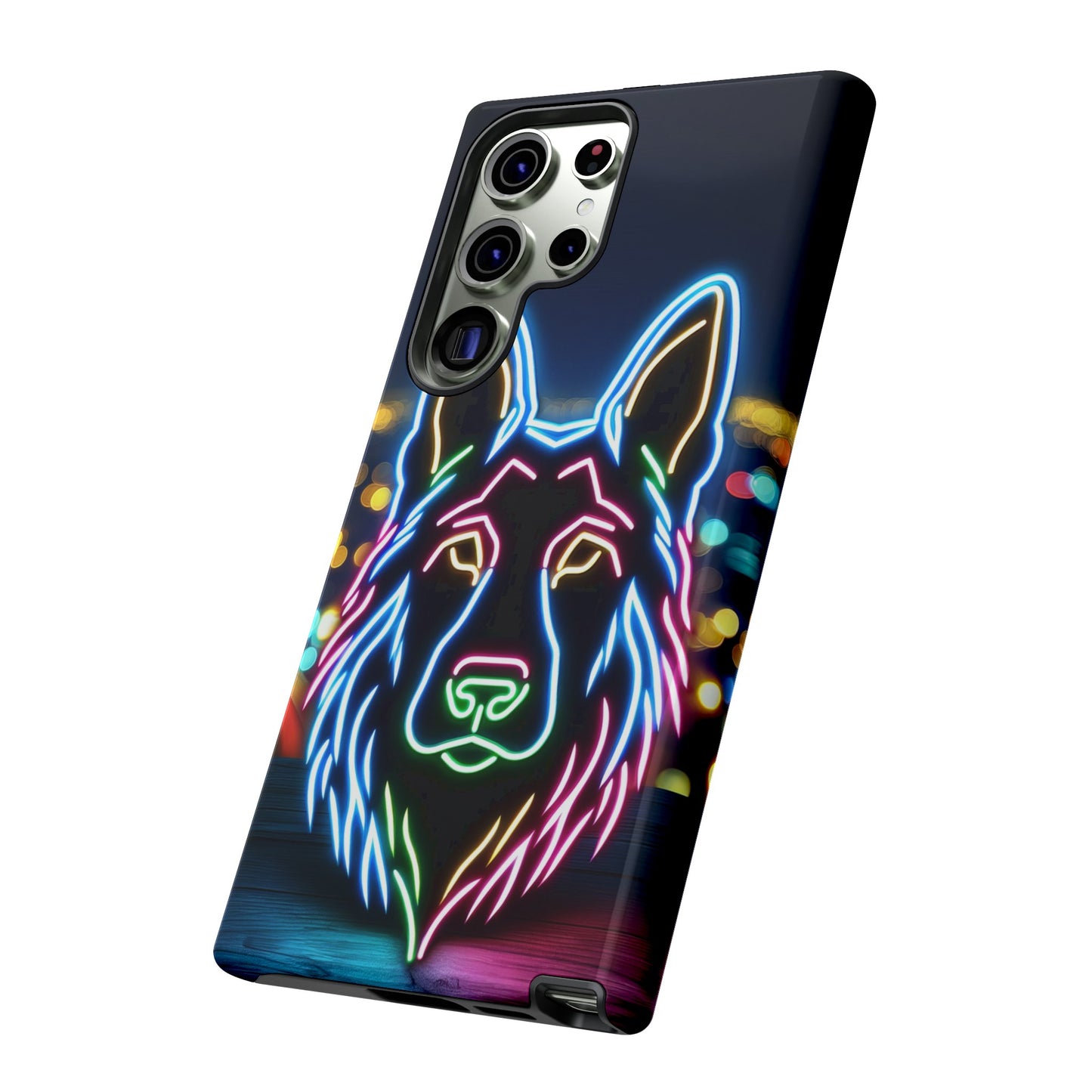 German Shepherd Neon Light Phone Case