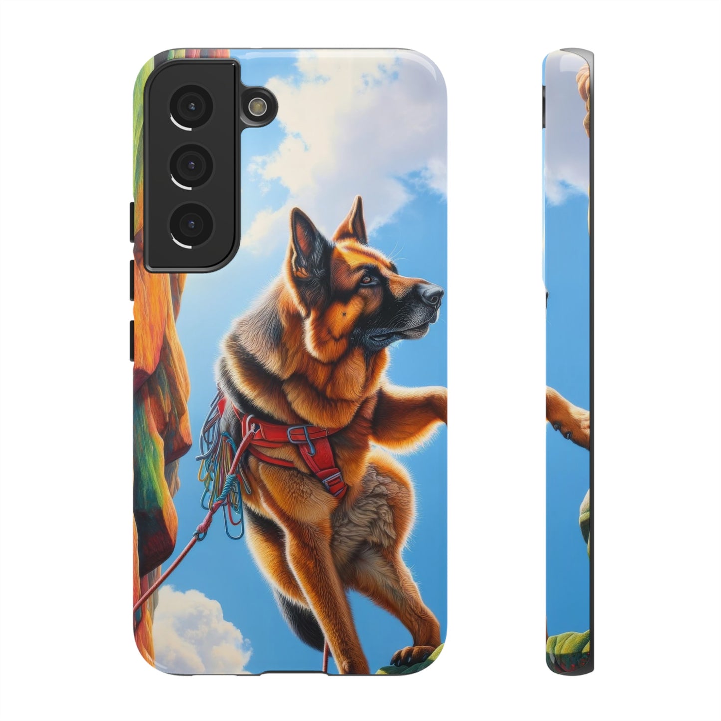 German Shepherd Rock climbing Phone Case