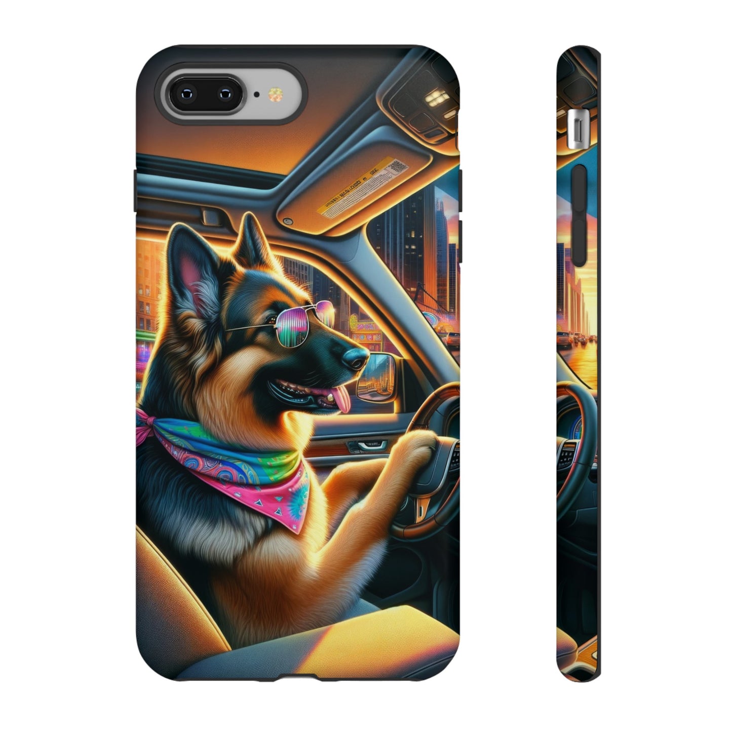 German Shepherd Driving a Car Phone Case