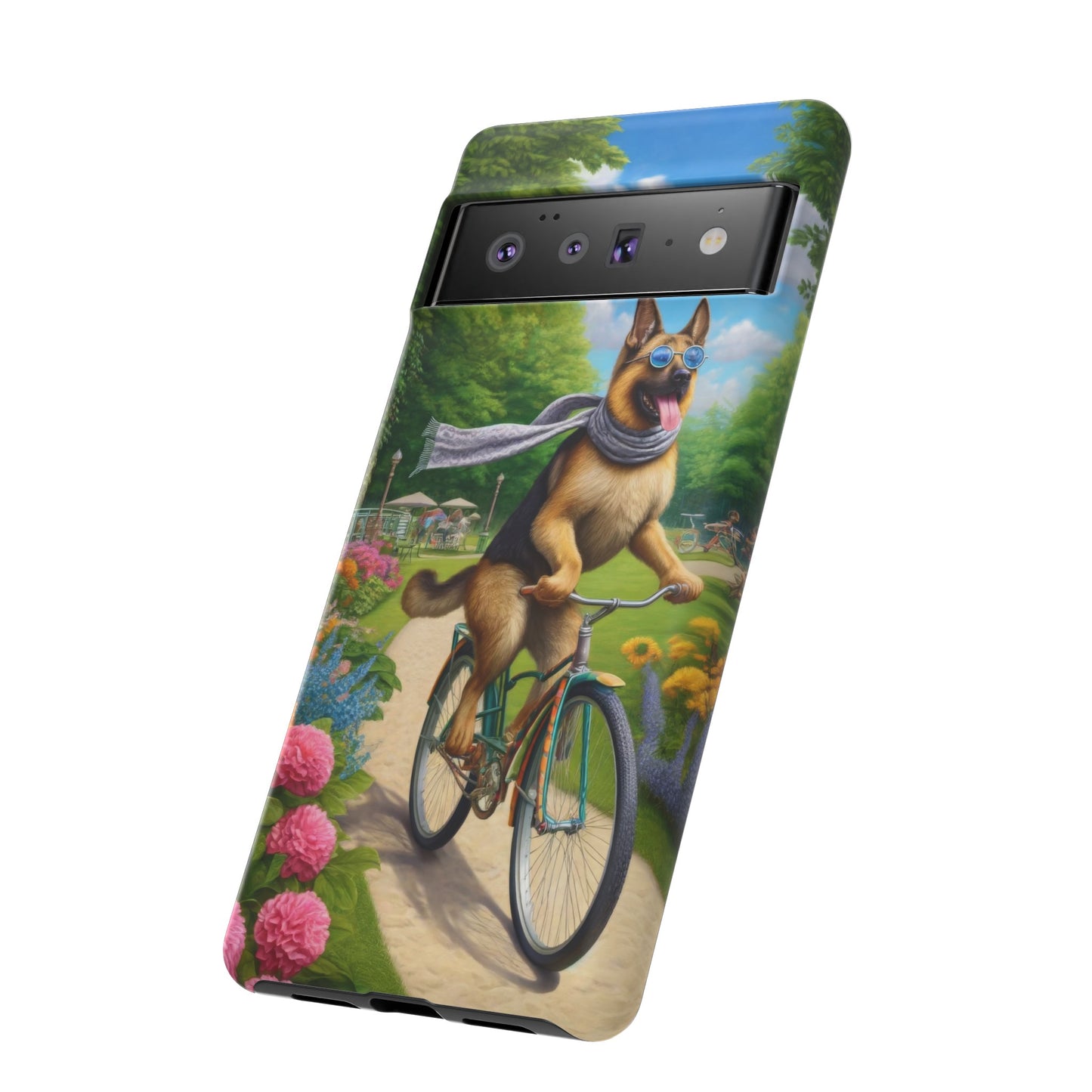 German Shepherd Riding a Bicycle Phone Case