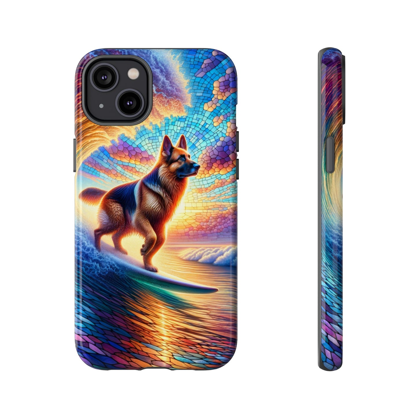 German Shepherd Surfing Phone Case