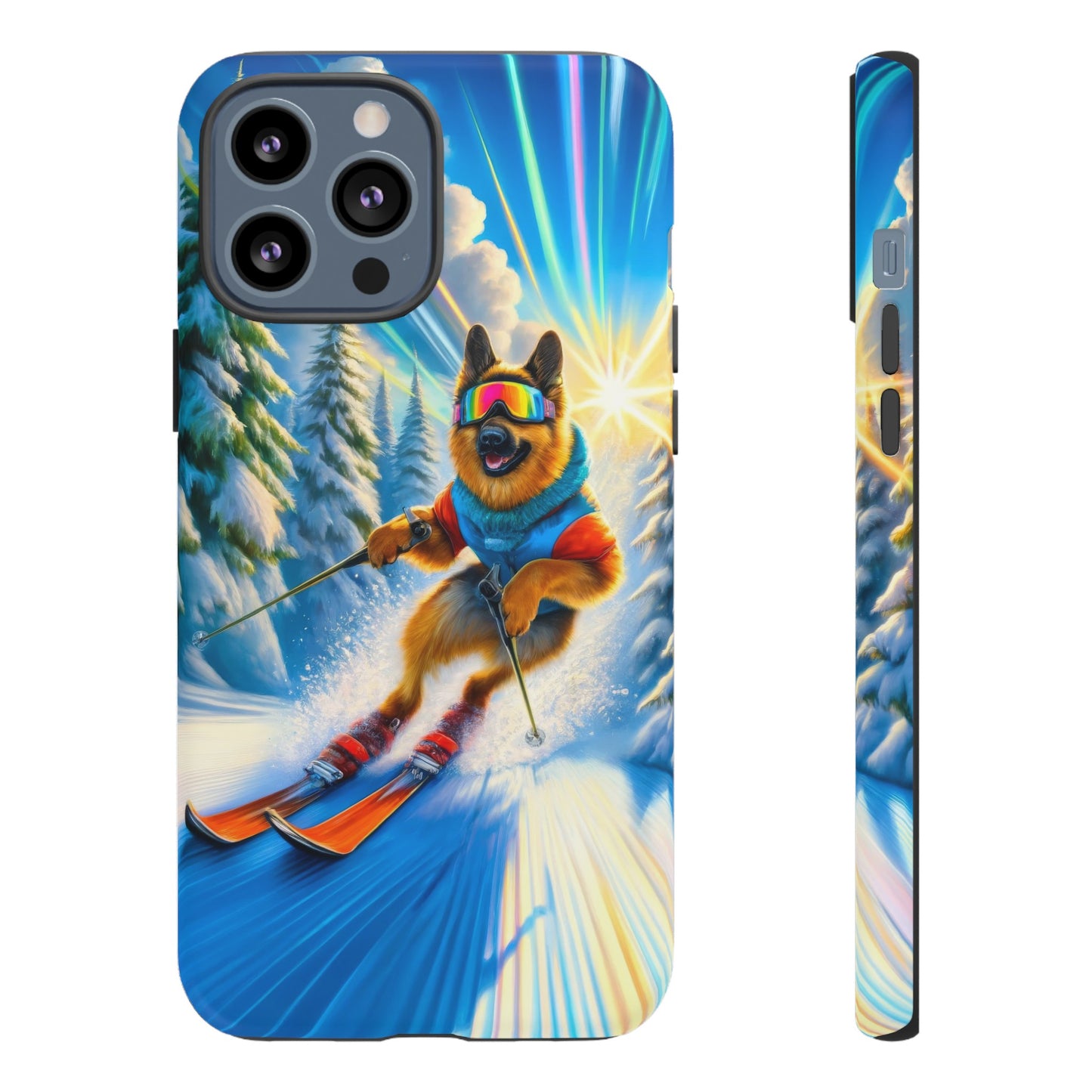 German Shepherd Skiing Phone Case