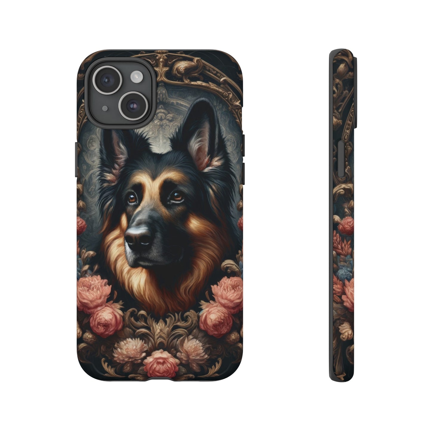 Gothic, high angle German Shepherd Phone Case