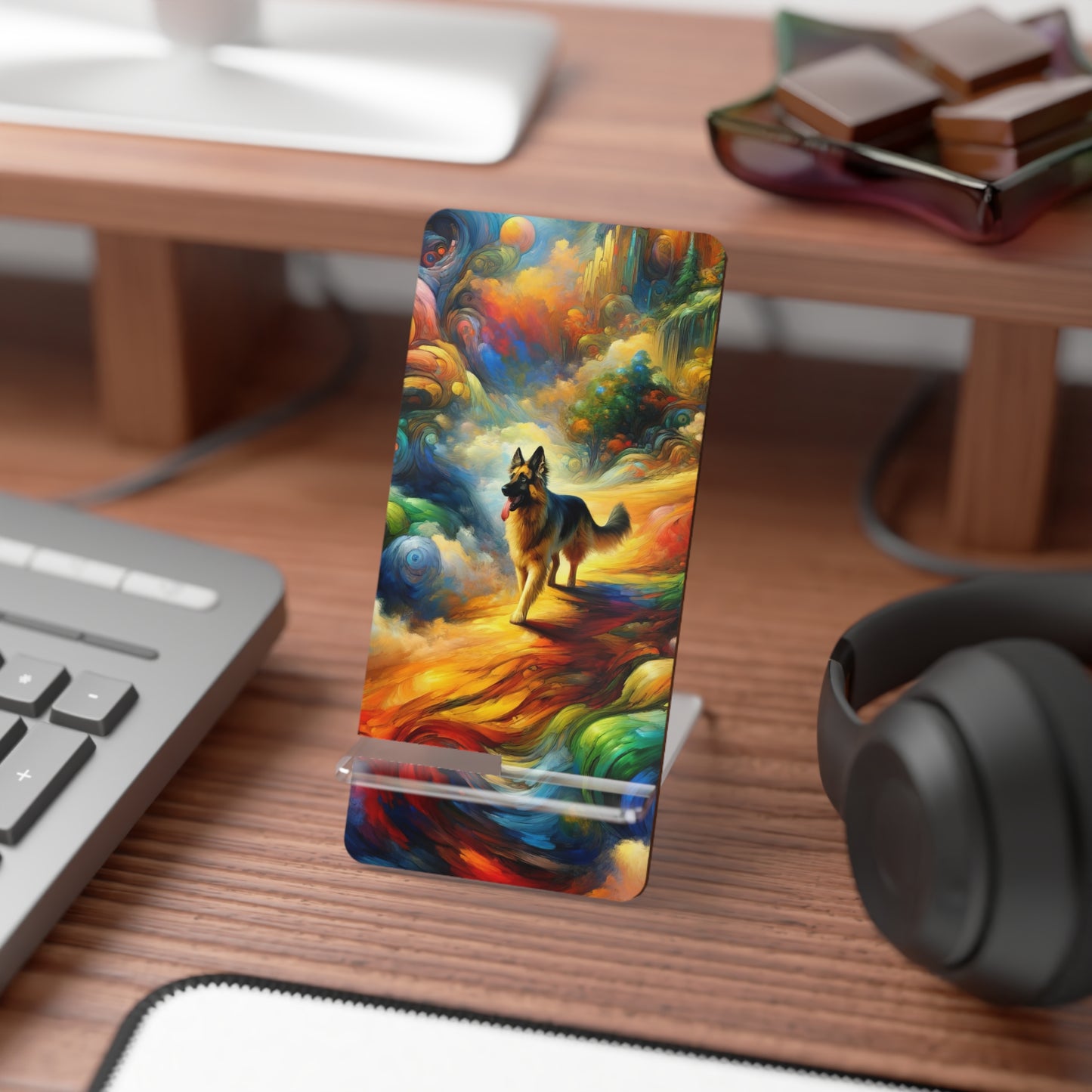 Fantasy and Fauvism German Shepherd Smartphone Stand