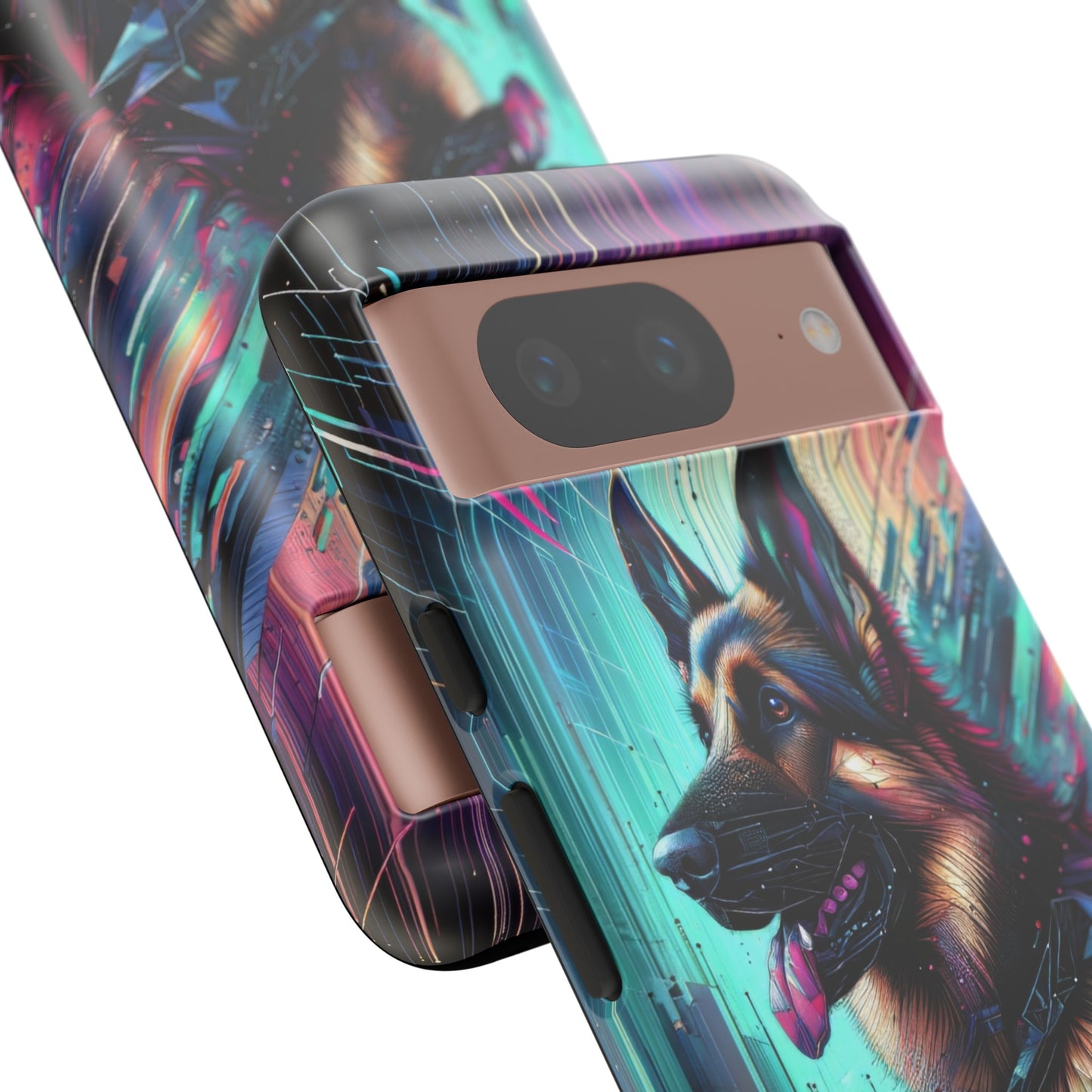 Futurism and gothic German Shepherd Phone Case