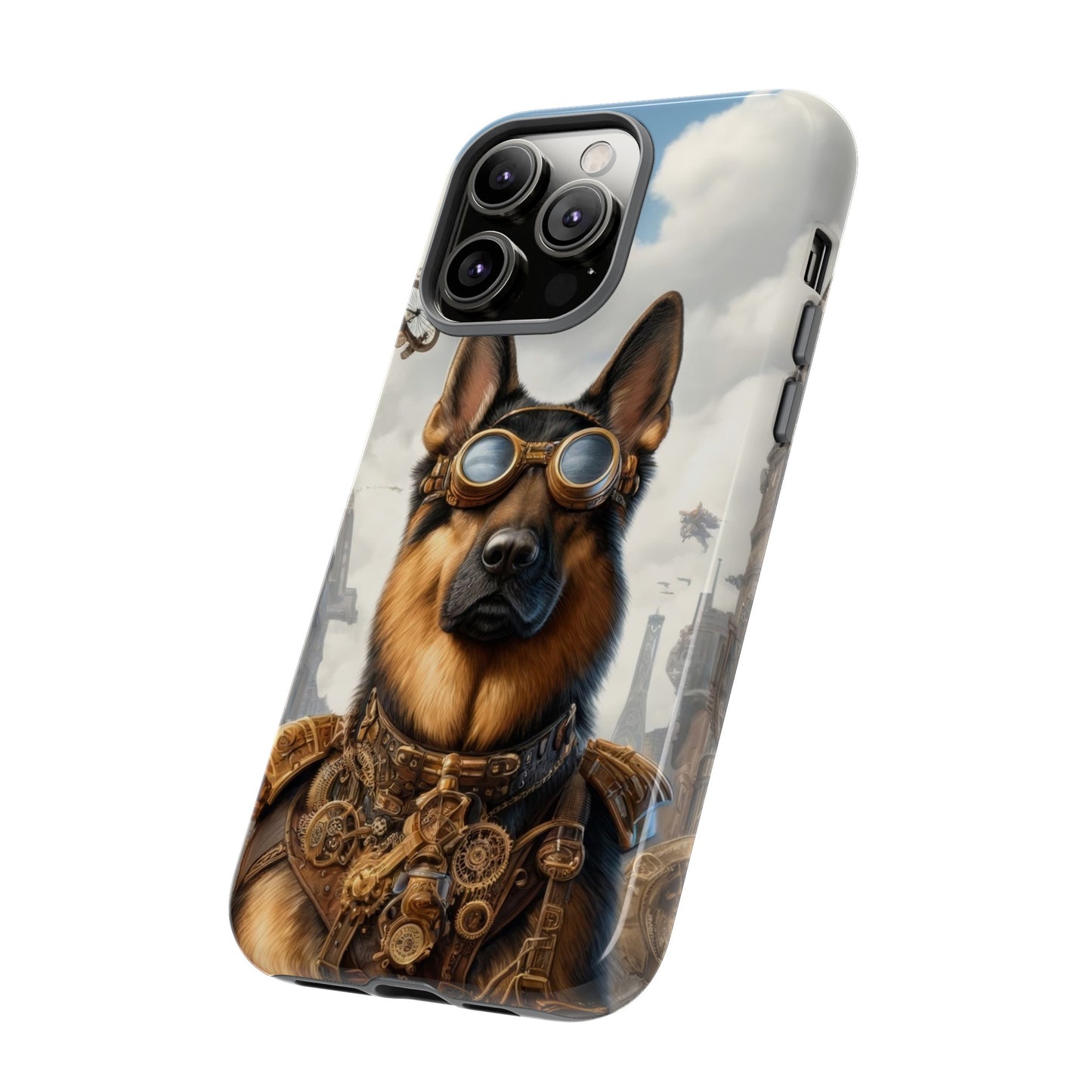 Realism and steampunk German Shepherd Phone Case