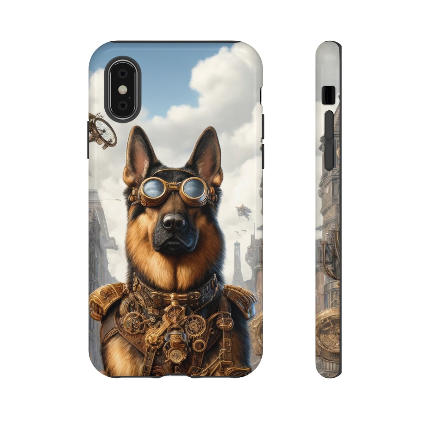 Realism and steampunk German Shepherd Phone Case