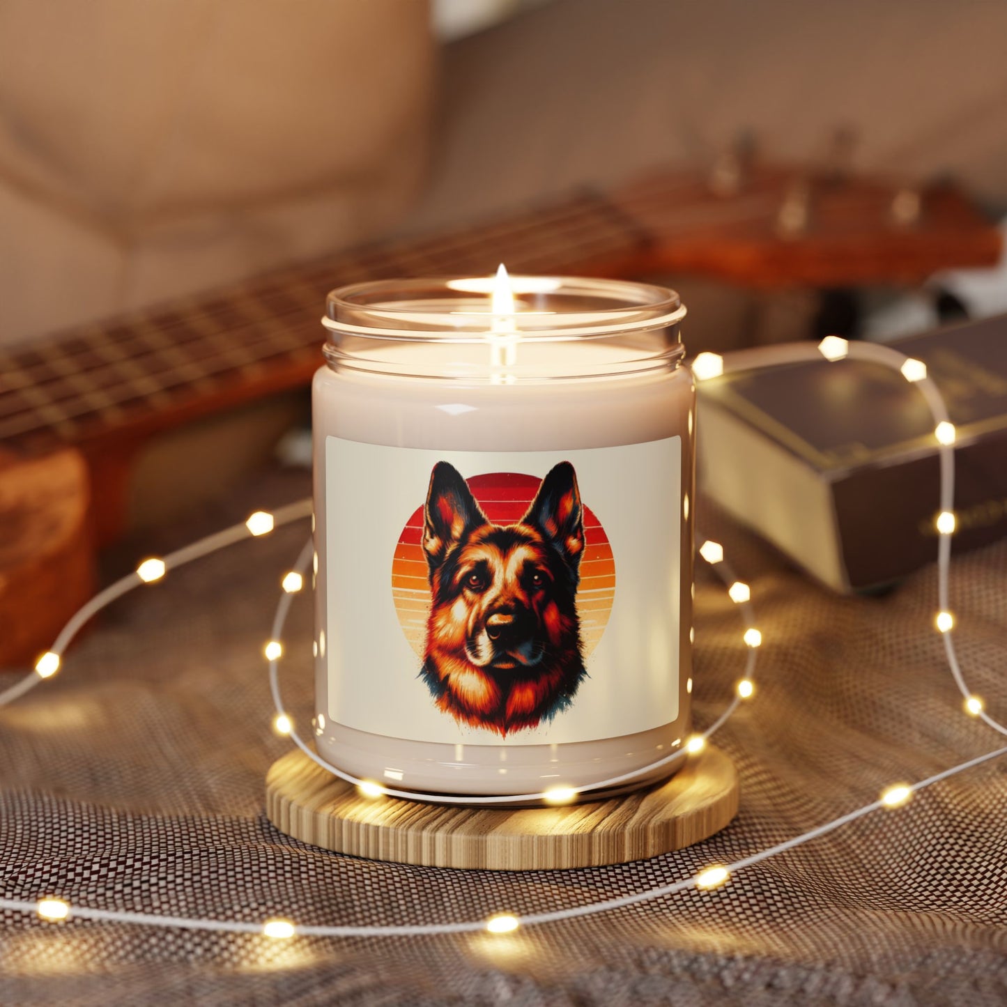 German Shepherd Face Scented Soy Candle, 9oz