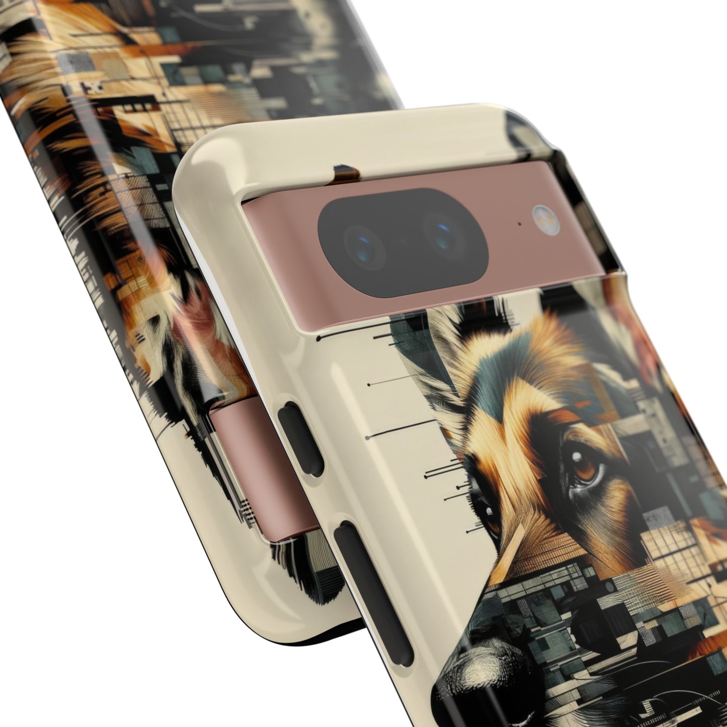 Constructivist and dadaist German Shepherd Phone Case