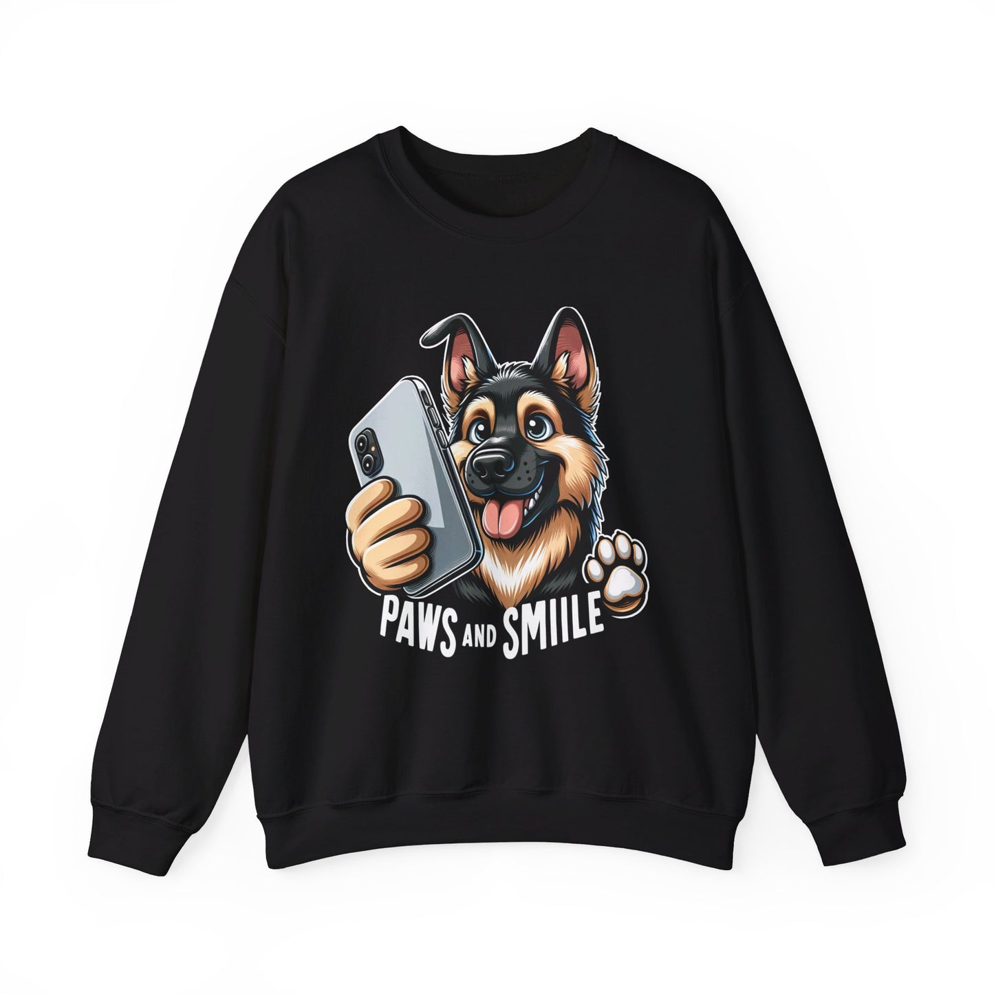 Paws and Smile Sweatshirt (10 colors) (German Shepherd)