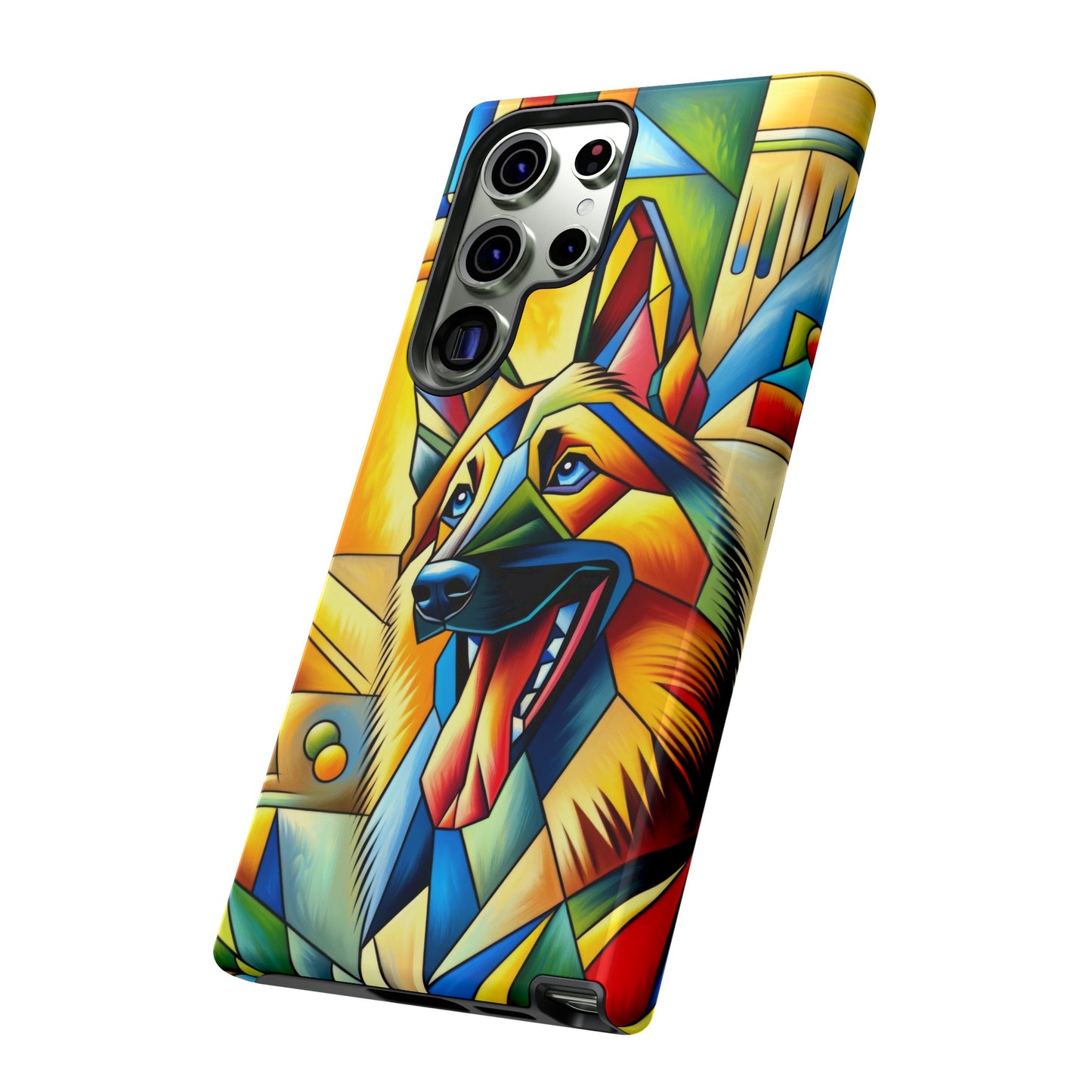 German Shepherd in Cubism Tough Phone Case