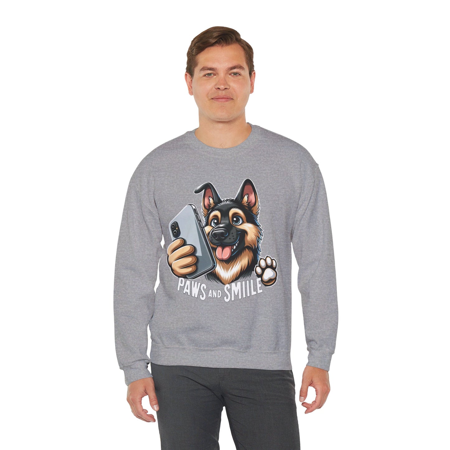 Paws and Smile Sweatshirt (10 colors) (German Shepherd)