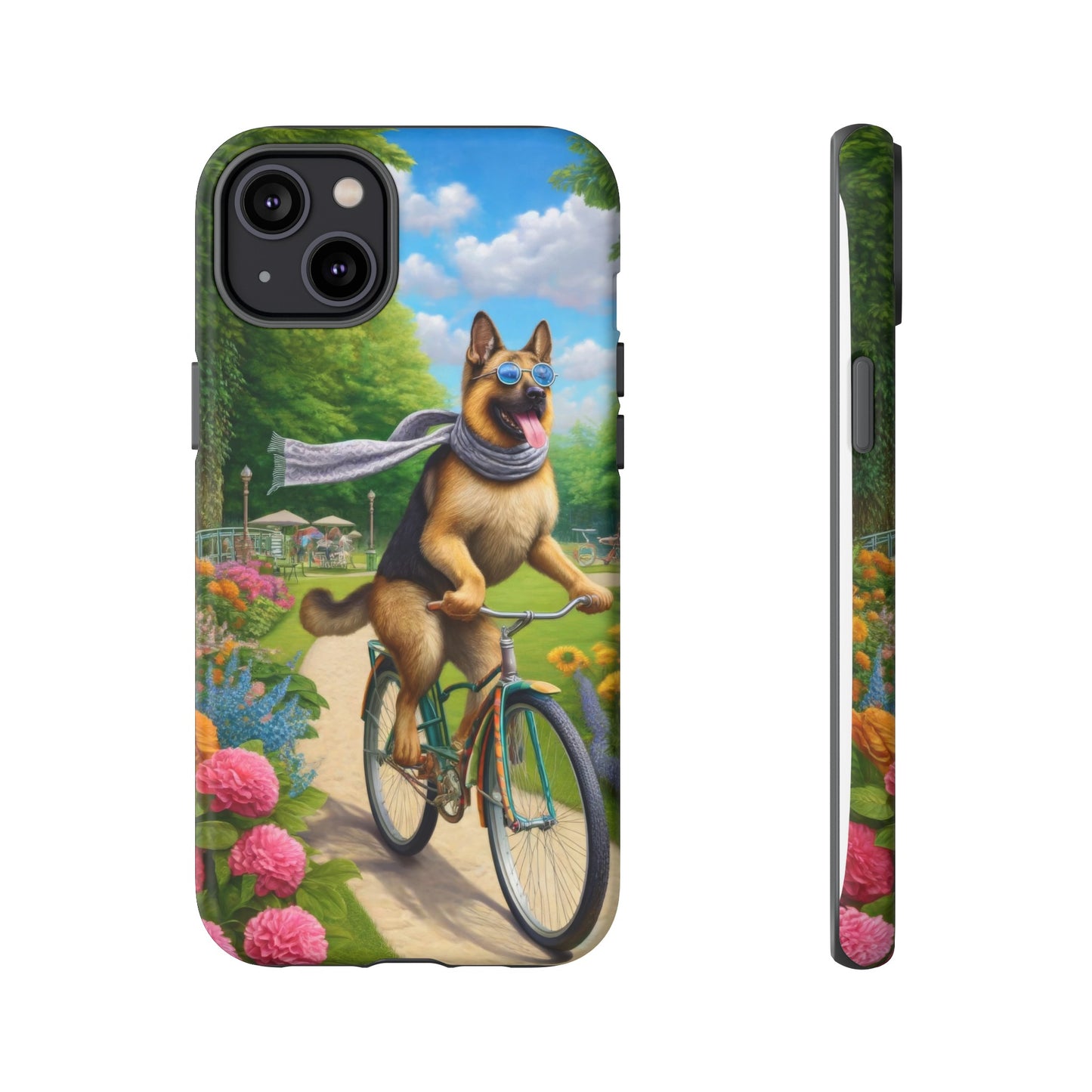 German Shepherd Riding a Bicycle Phone Case