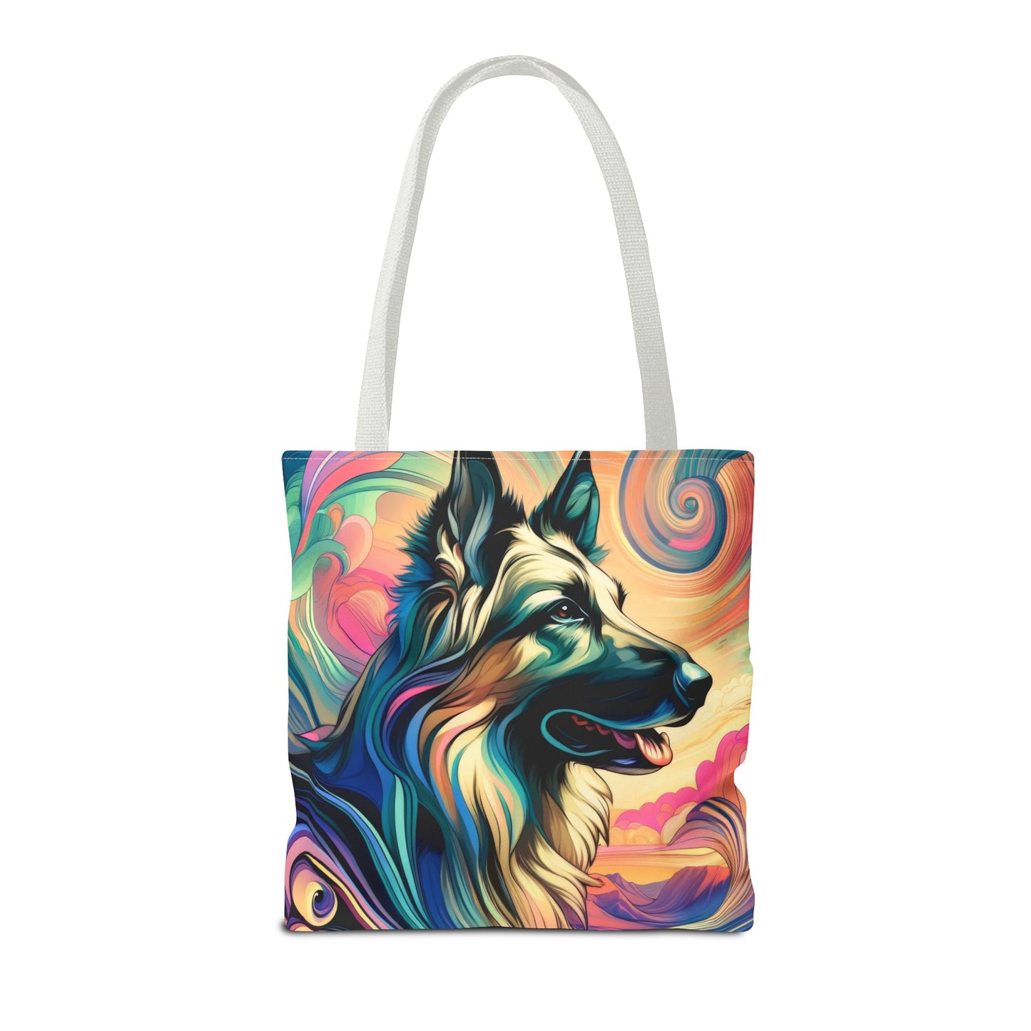 Art nouveau and vaporwave German Shepherd Tote Bag