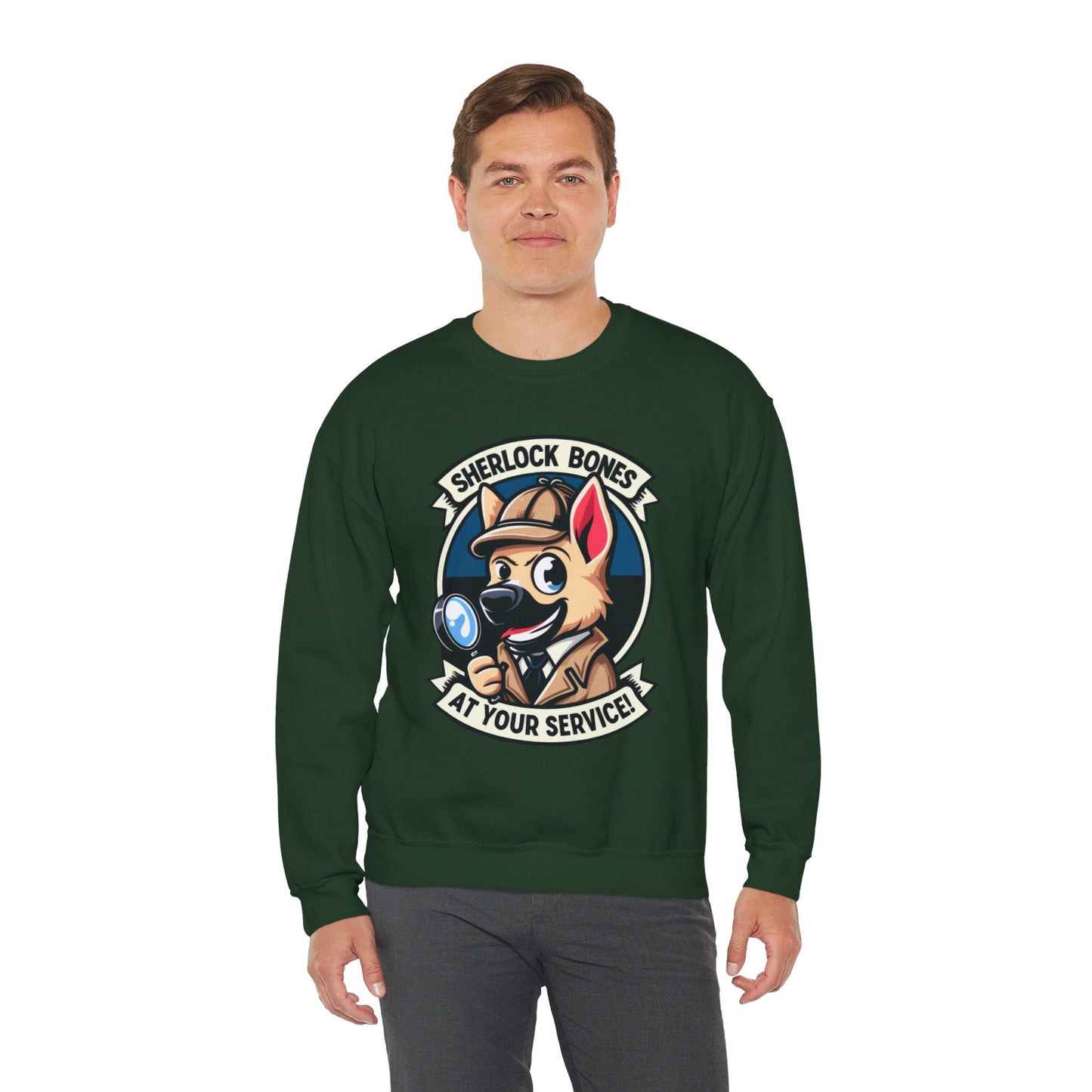 Sherlock Bones Sweatshirt (10 colors) (German Shepherd)