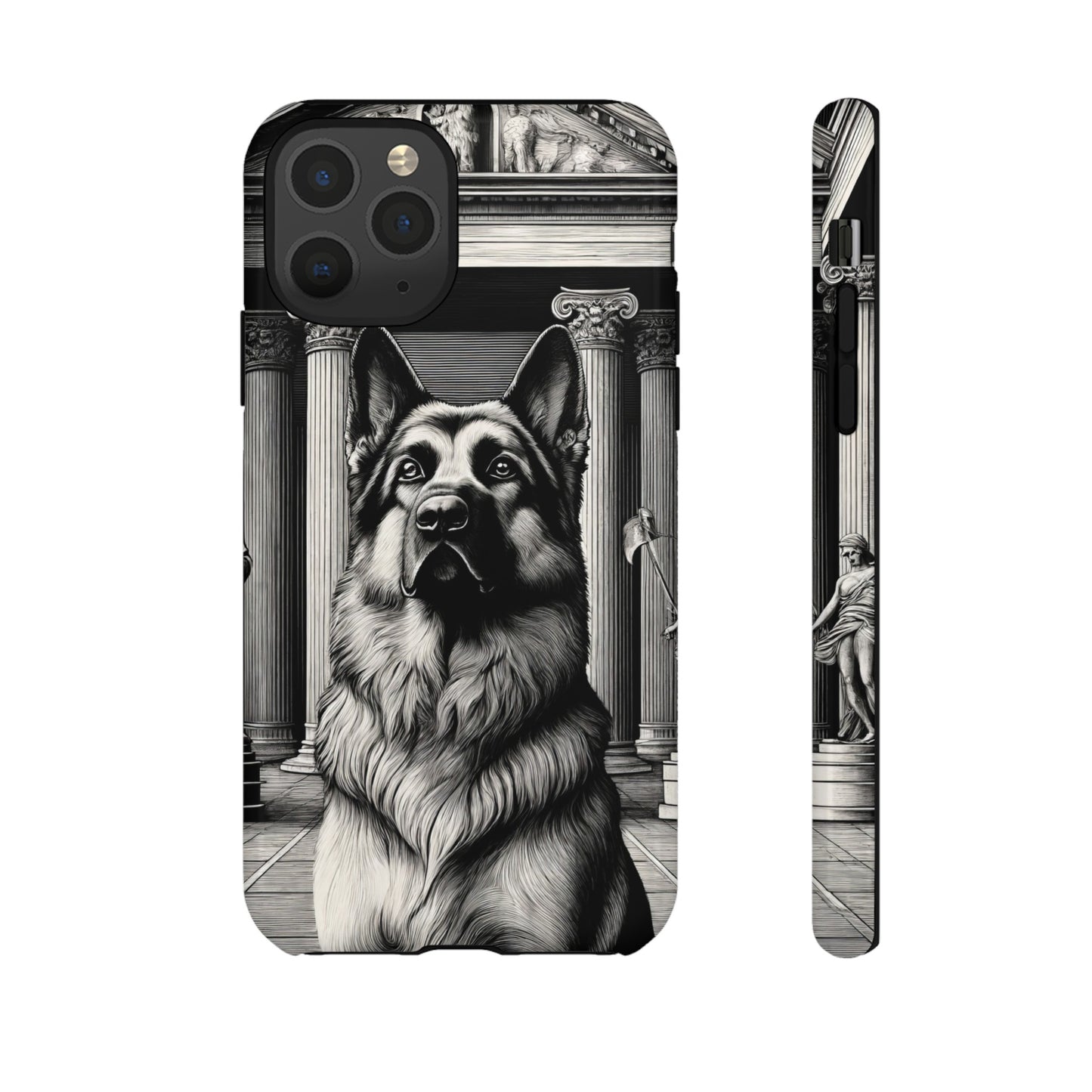 Etching and greco-roman German Shepherd Phone Case