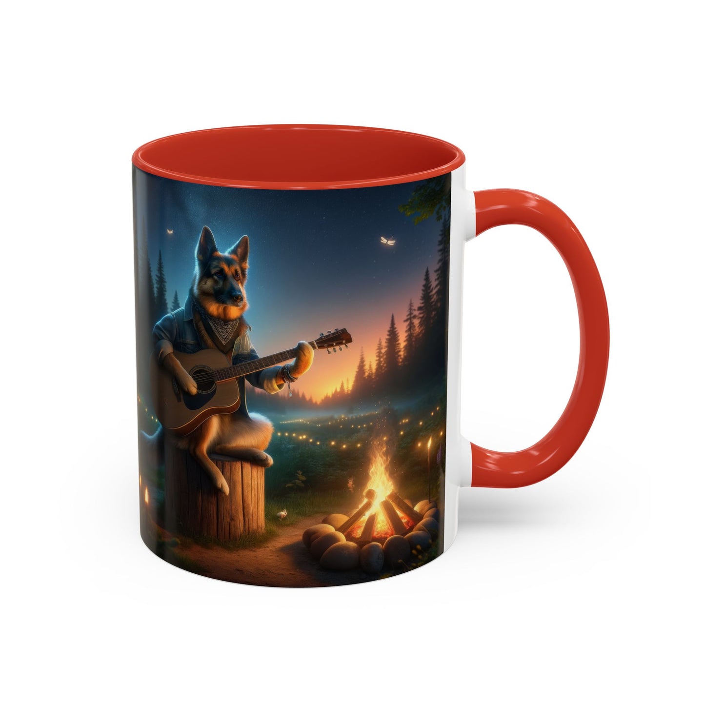 German Shepherd Playing a Guitar Coffee Mug