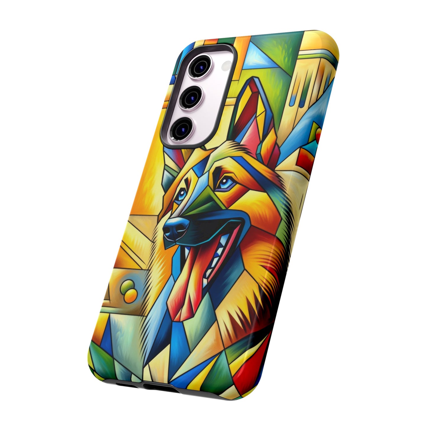 German Shepherd in Cubism Tough Phone Case