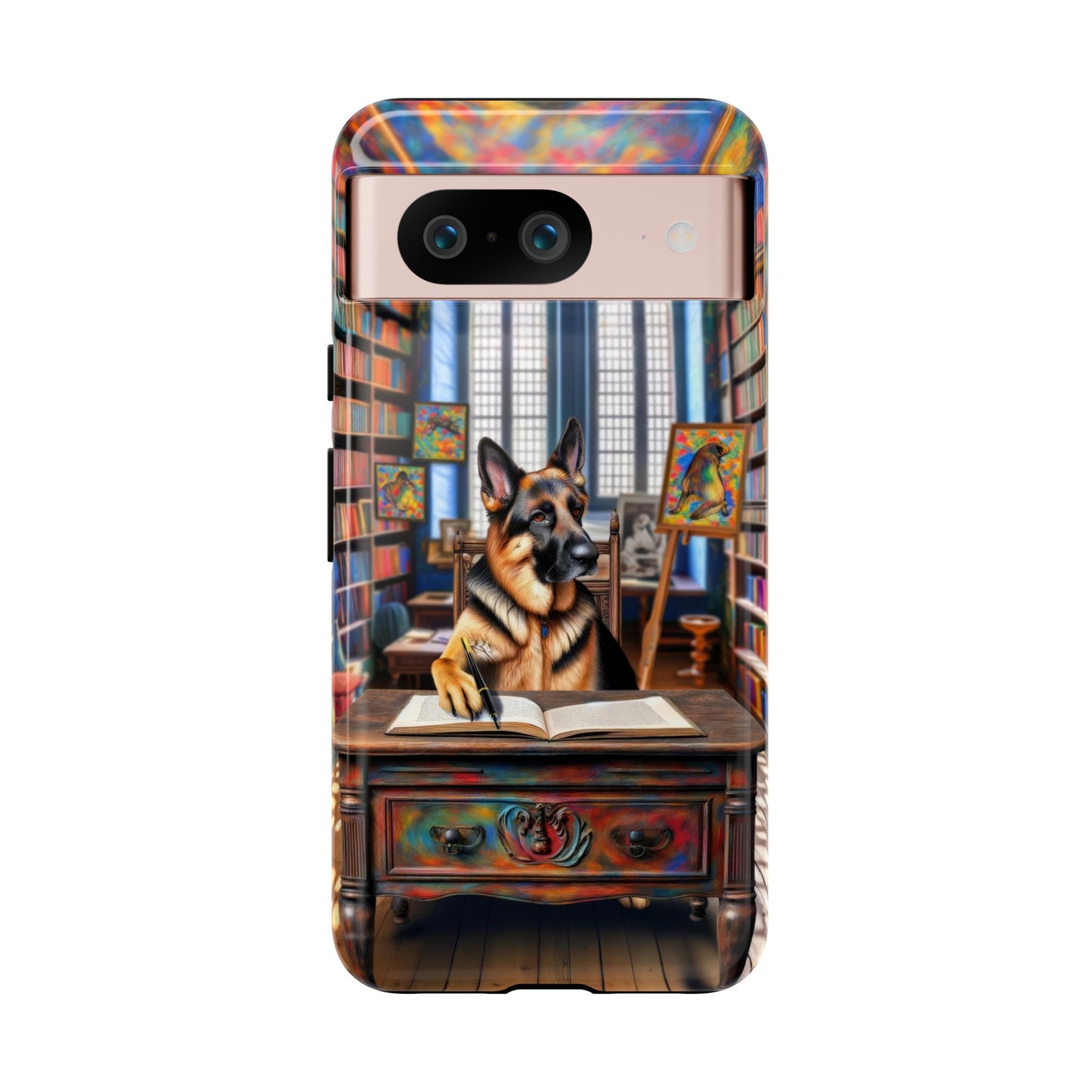 German Shepherd Writing a Book Phone Case