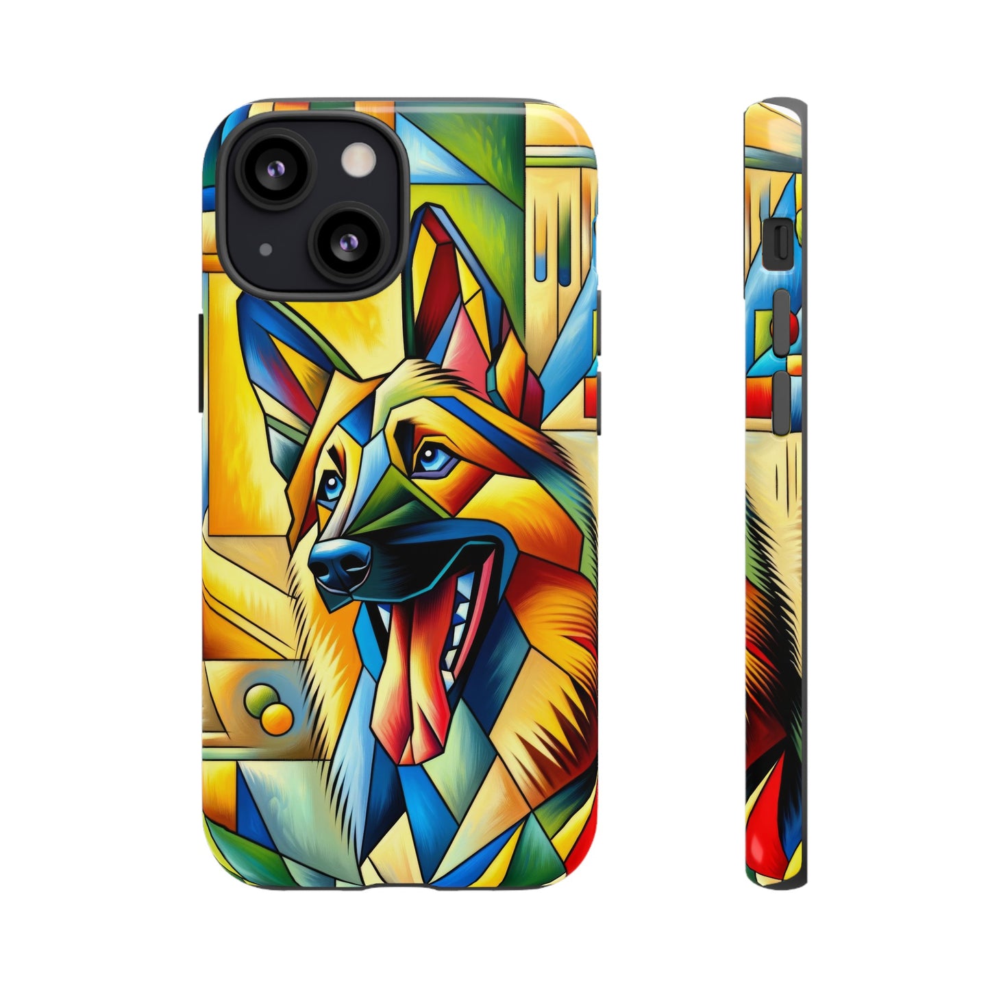 German Shepherd in Cubism Tough Phone Case