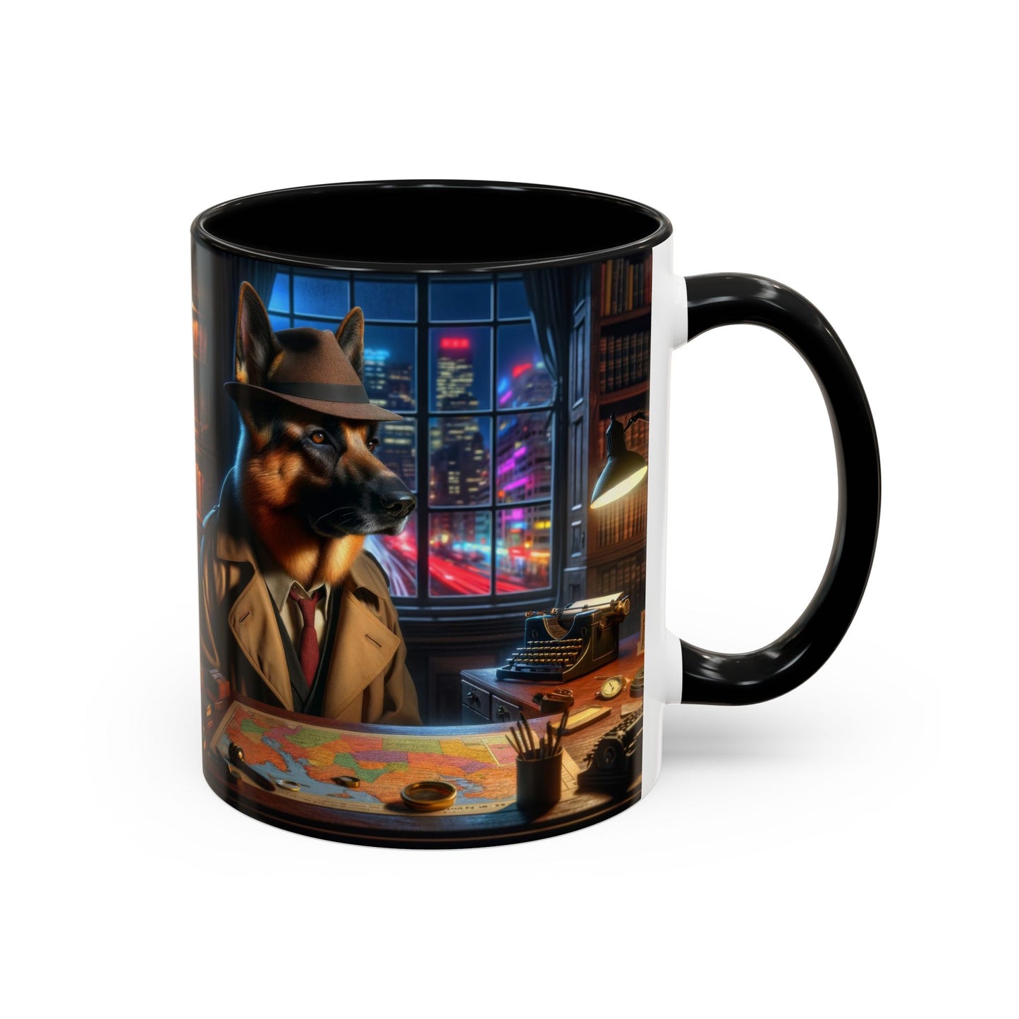 German Shepherd Investigating as a Detective Coffee Mug