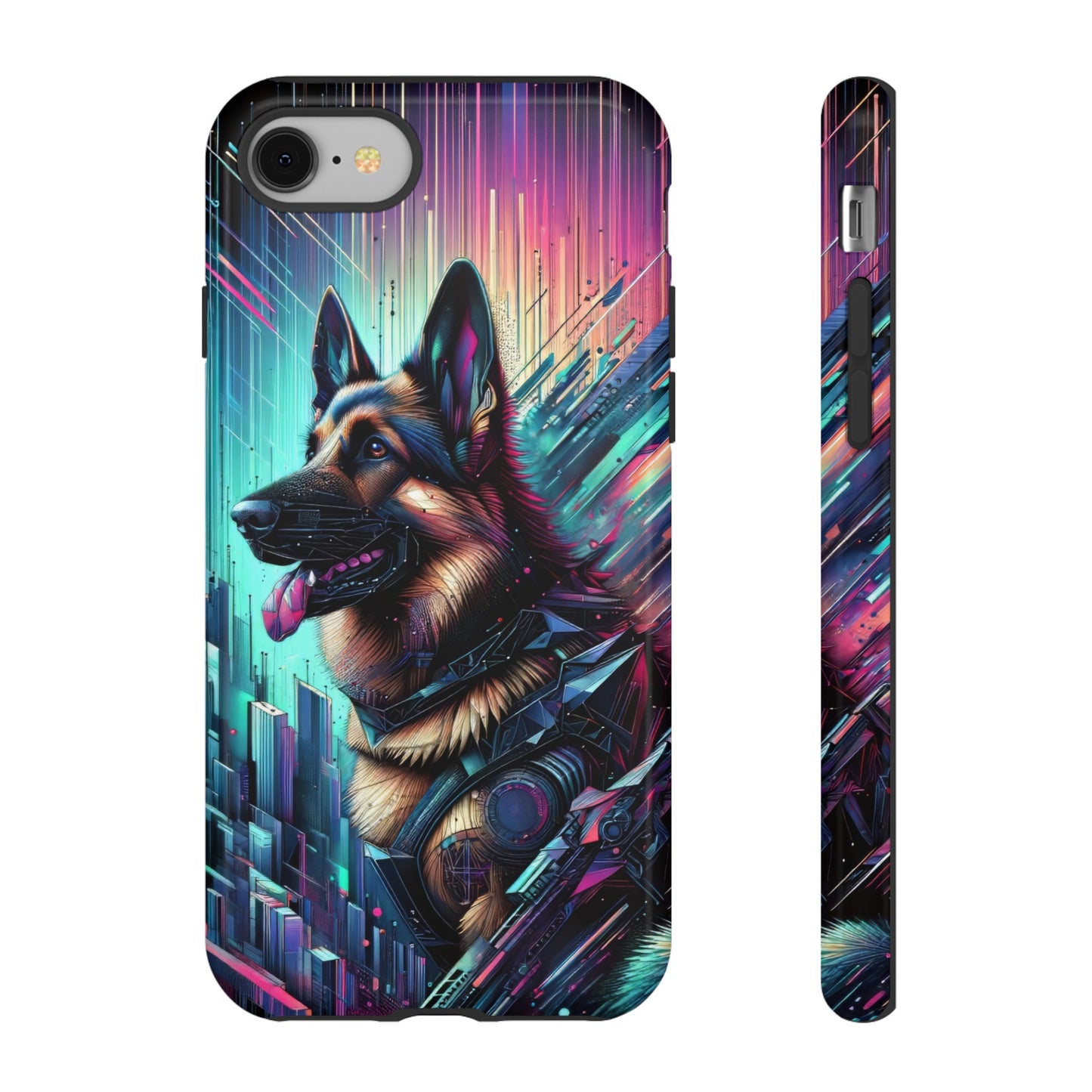 Futurism and gothic German Shepherd Phone Case