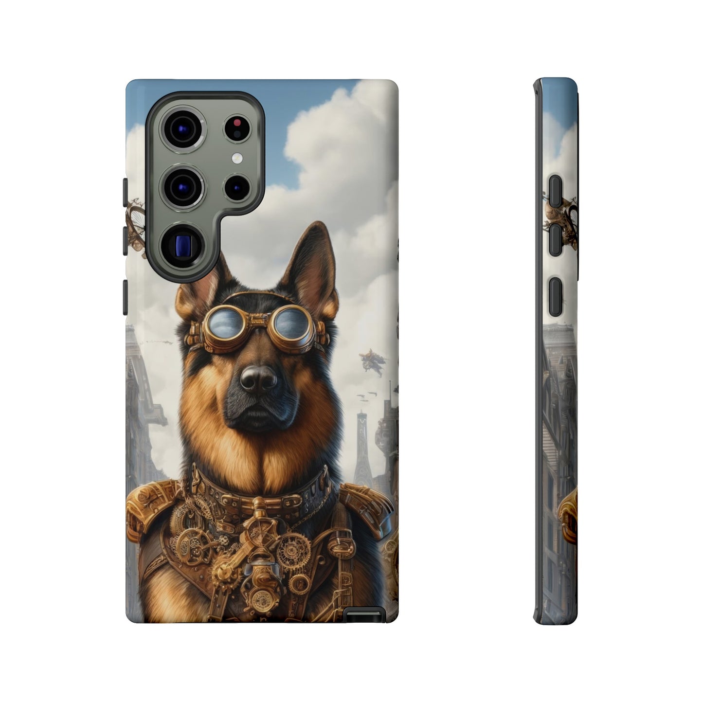 Realism and steampunk German Shepherd Phone Case