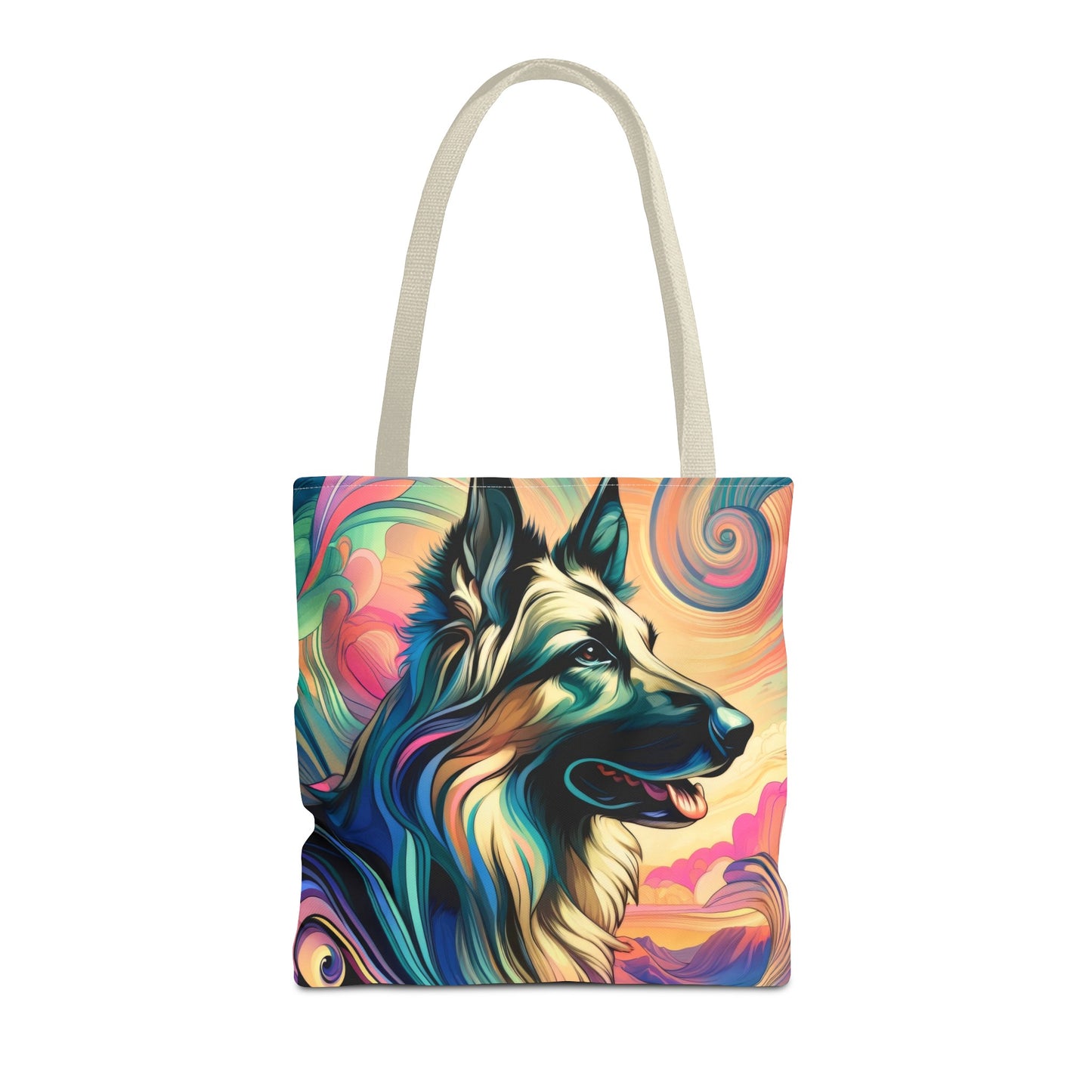 Art nouveau and vaporwave German Shepherd Tote Bag