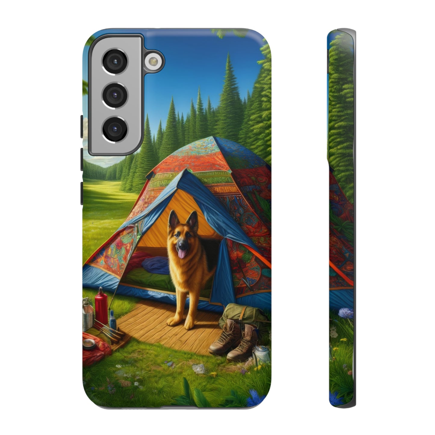 German Shepherd Camping  Phone Case