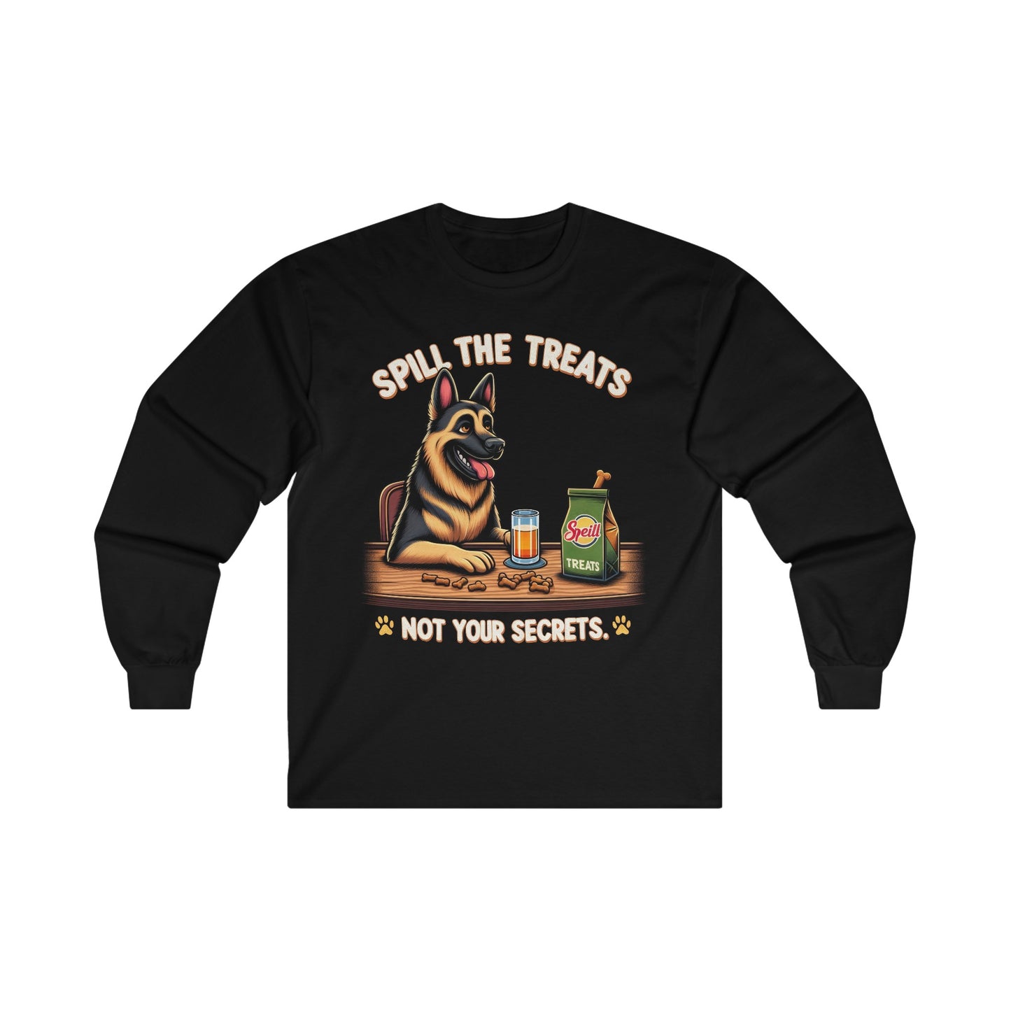 Spill the Treats Long Sleeve Shirt (20 colors) (German Shepherd)