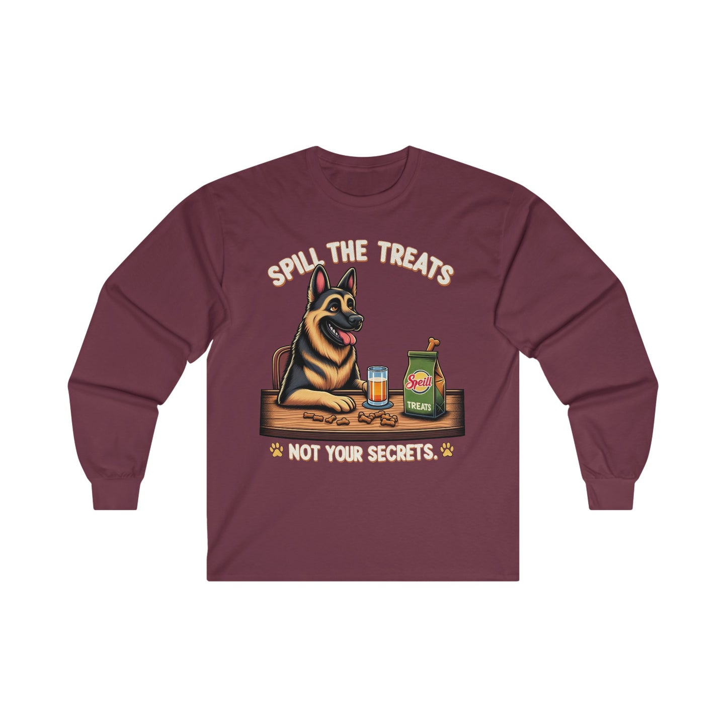 Spill the Treats Long Sleeve Shirt (20 colors) (German Shepherd)